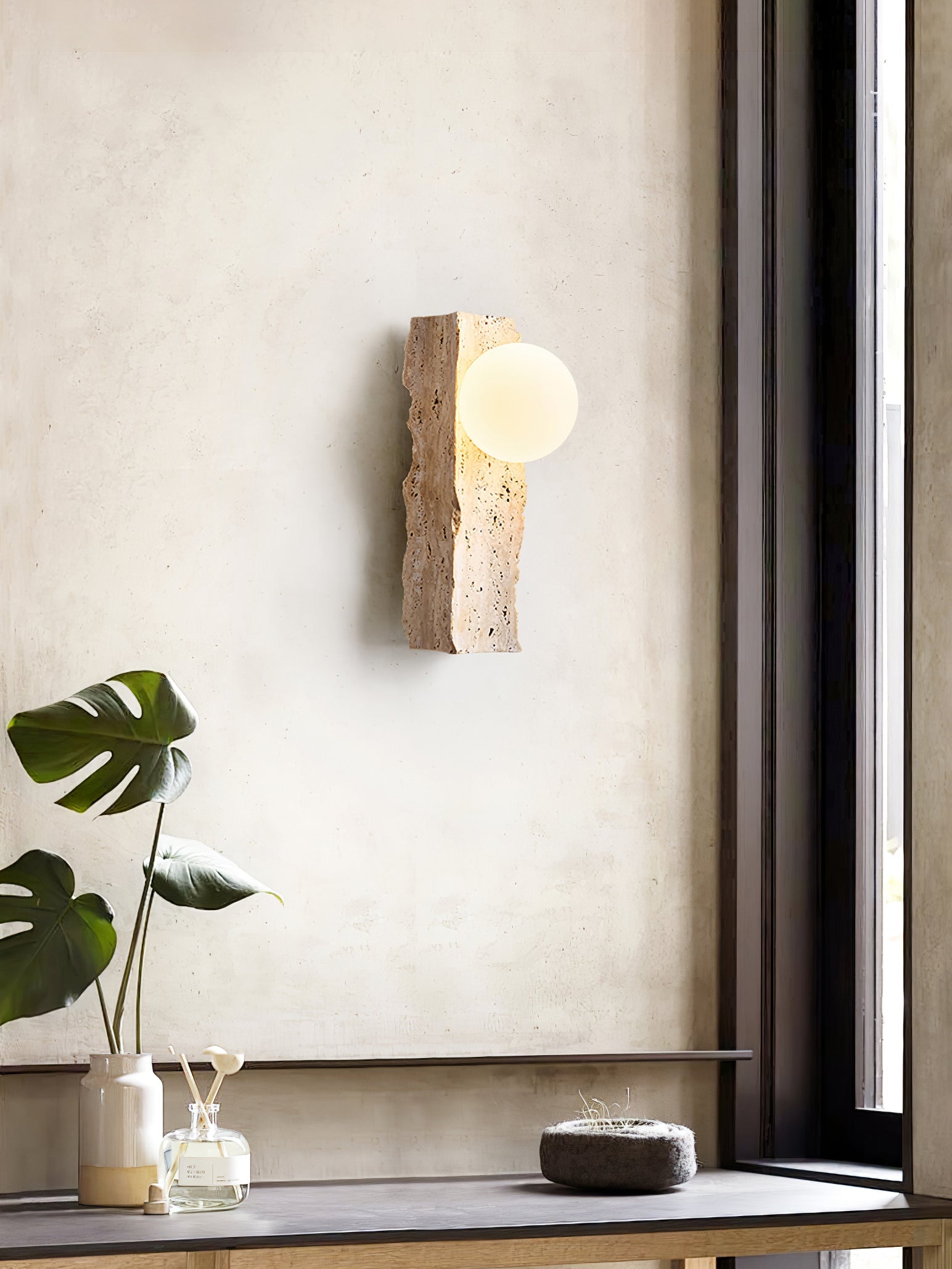 Elnoren Organic Travertine Wall Light - Blowlighting