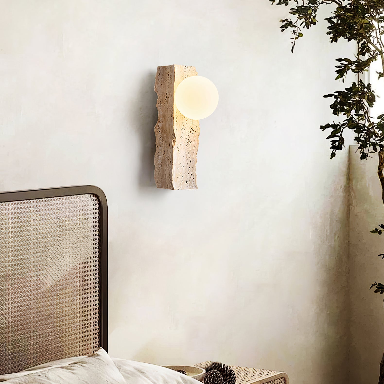 Elnoren Organic Travertine Wall Light - Blowlighting