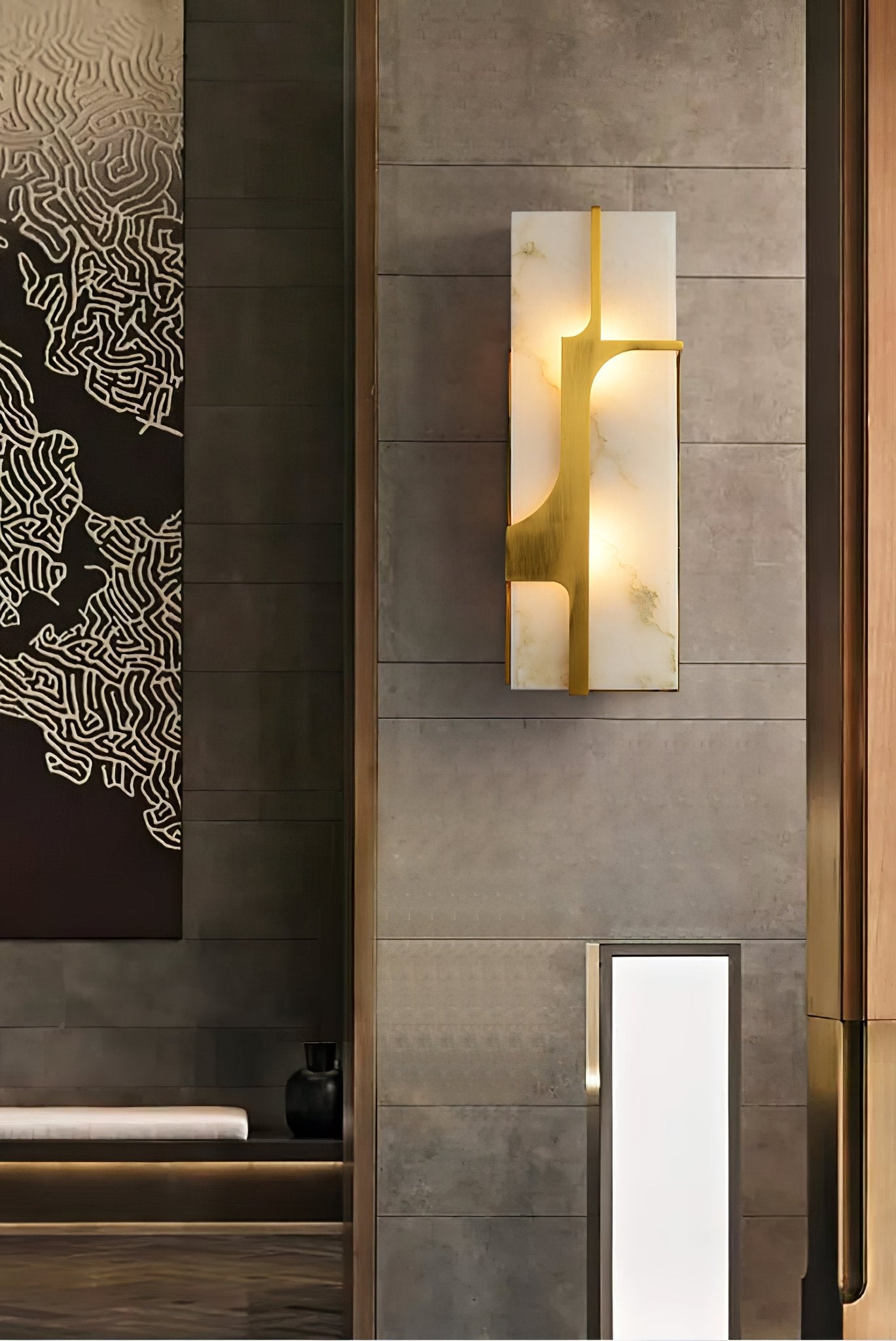 Ocarionis Geometric Alabaster Wall Light - Blowlighting