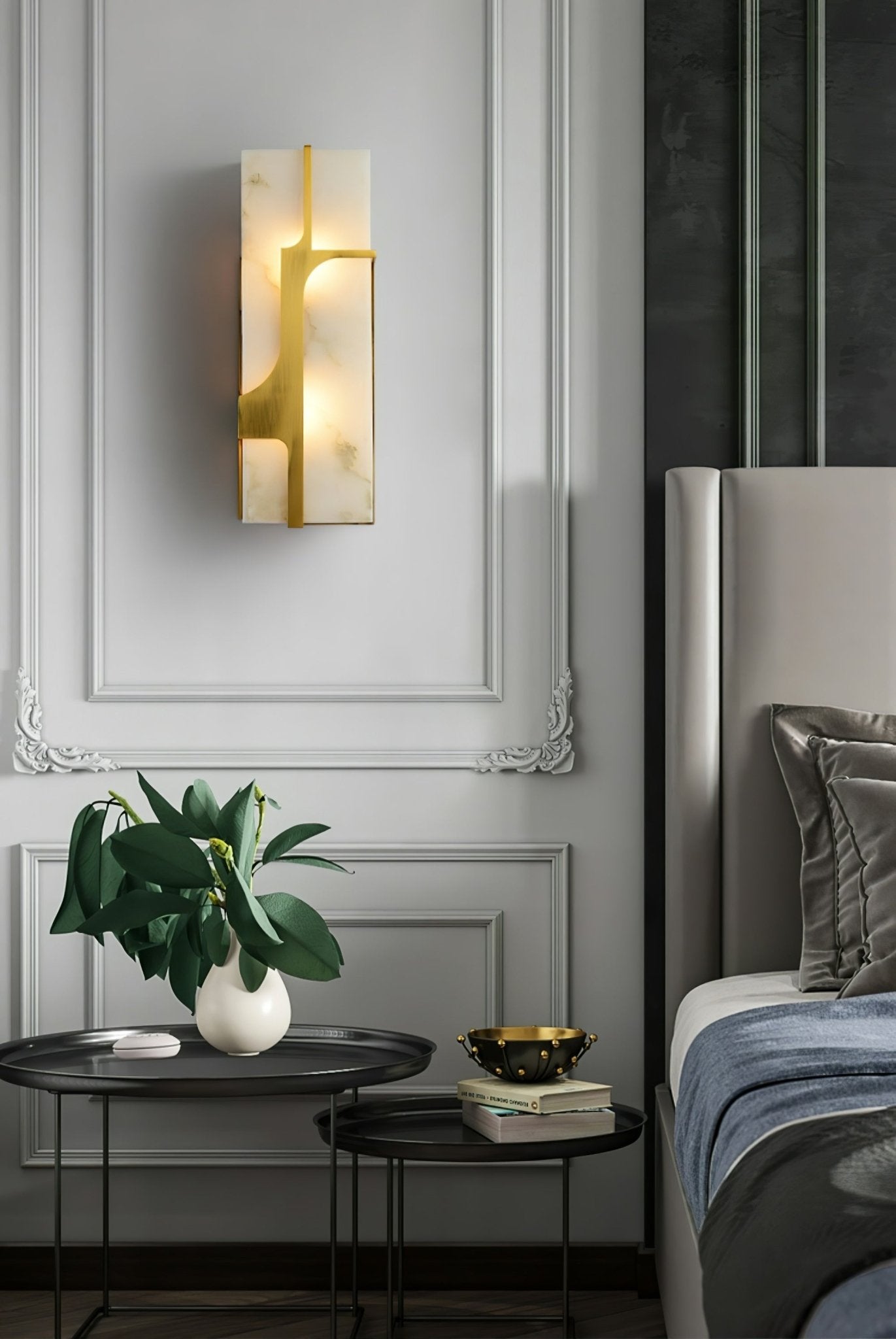 Ocarionis Geometric Alabaster Wall Light - Blowlighting