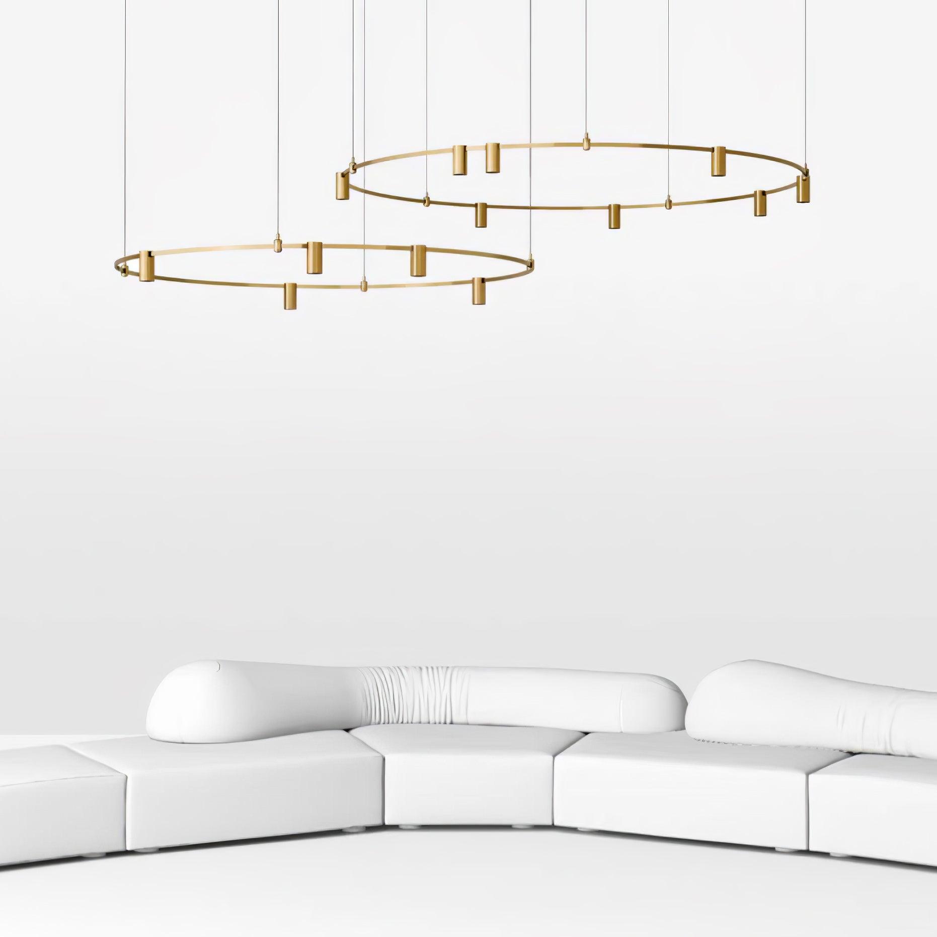 Ivrinir Ringed Brass Pendant Lamp - Blowlighting