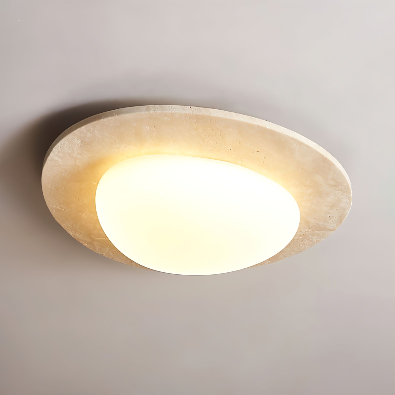 Orlaeisra Circular Travertine Ceiling Light - Blowlighting