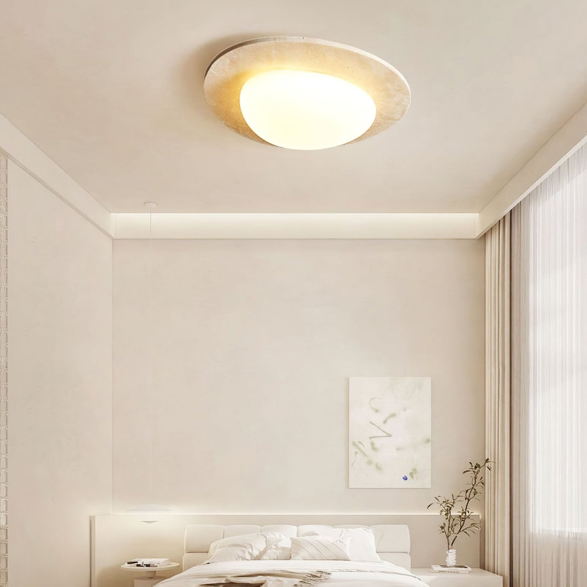 Orlaeisra Circular Travertine Ceiling Light - Blowlighting