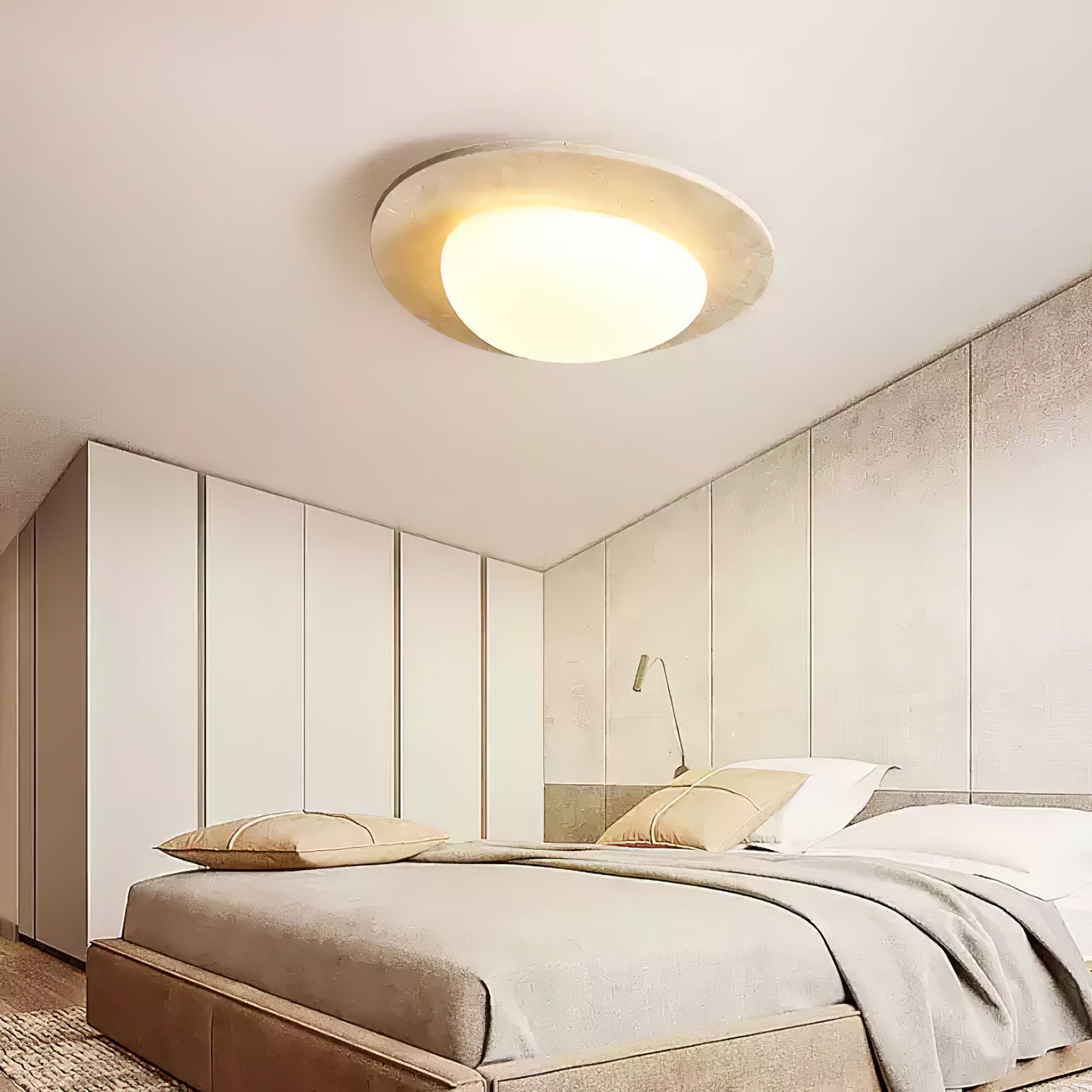Orlaeisra Circular Travertine Ceiling Light - Blowlighting