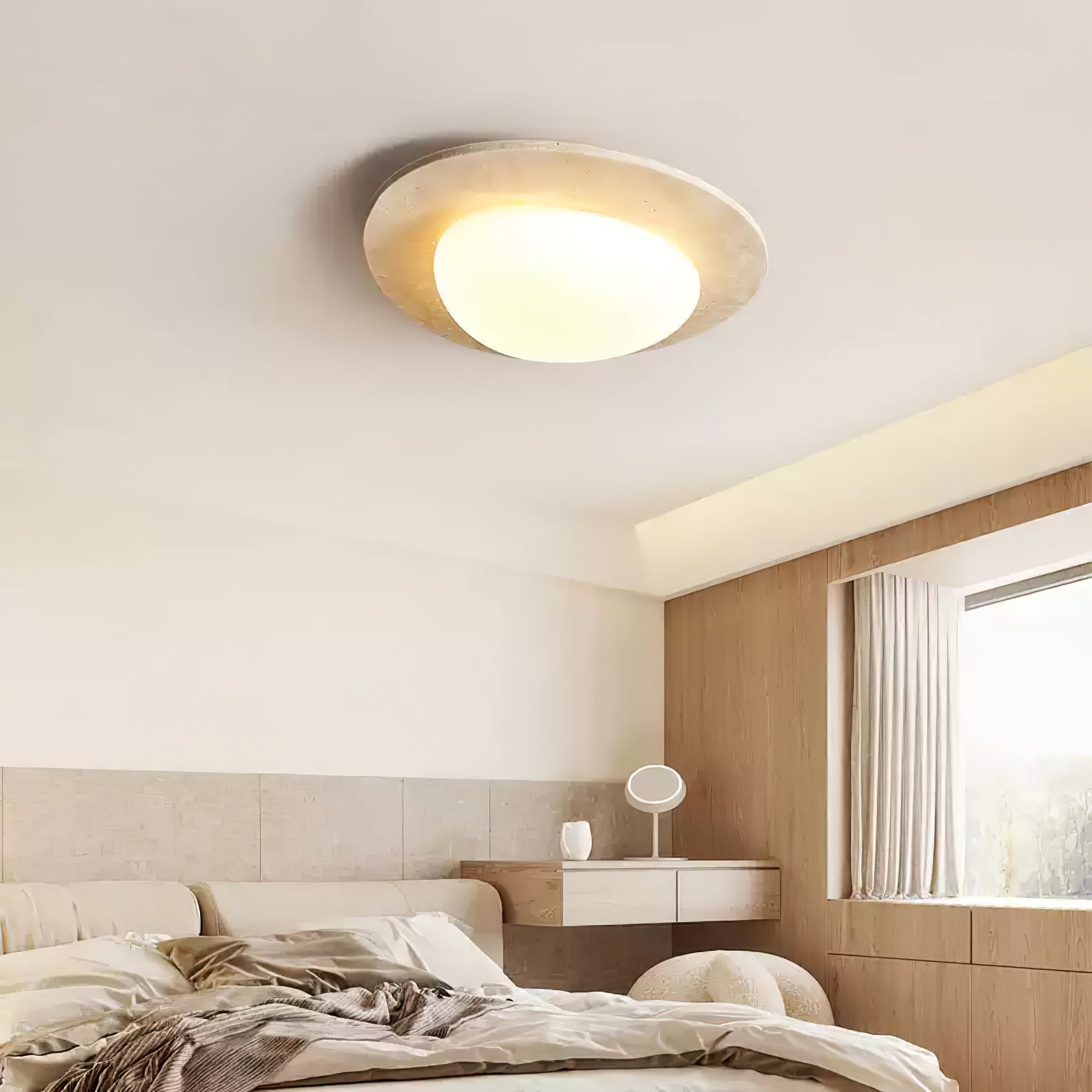 Orlaeisra Circular Travertine Ceiling Light - Blowlighting