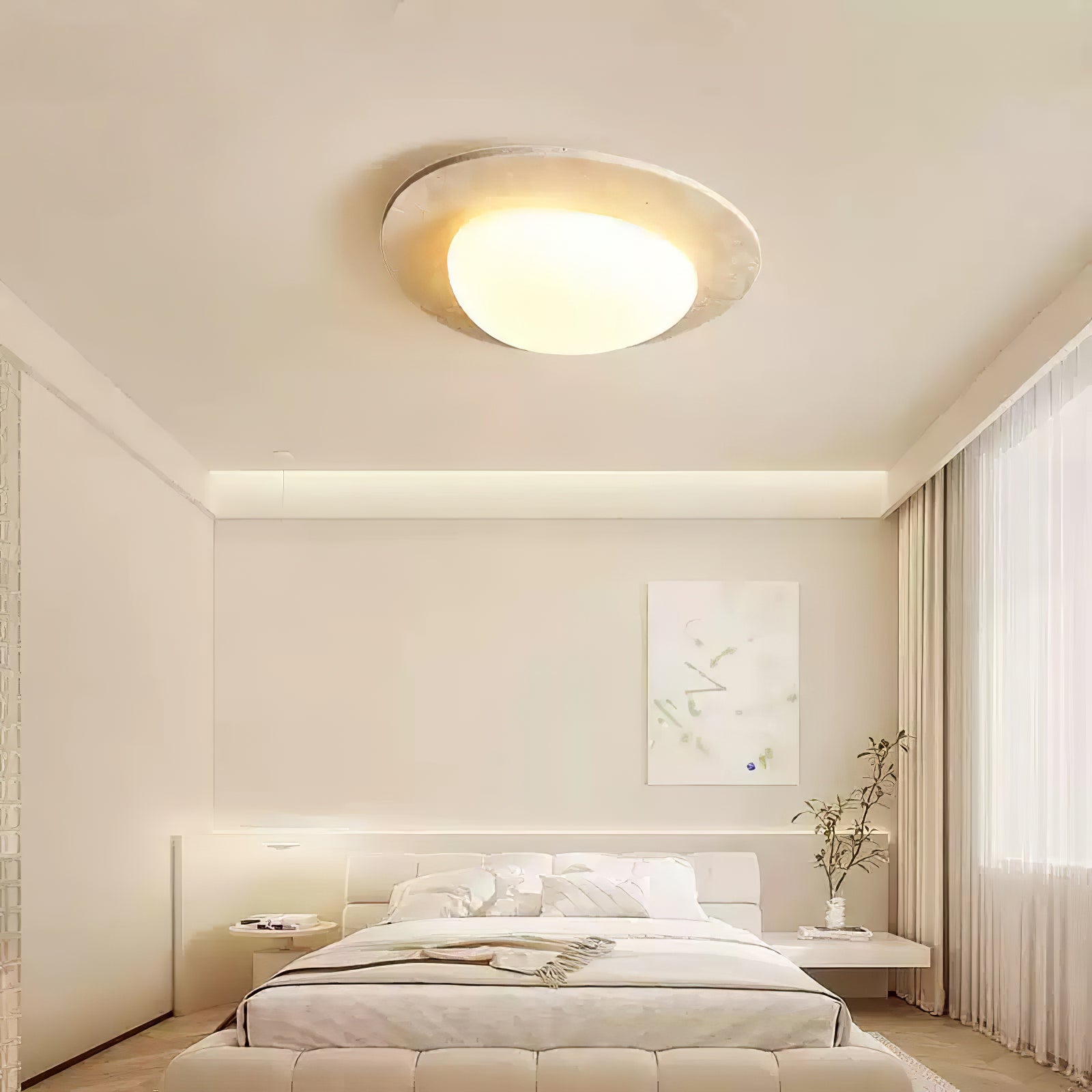 Orlaeisra Circular Travertine Ceiling Light - Blowlighting