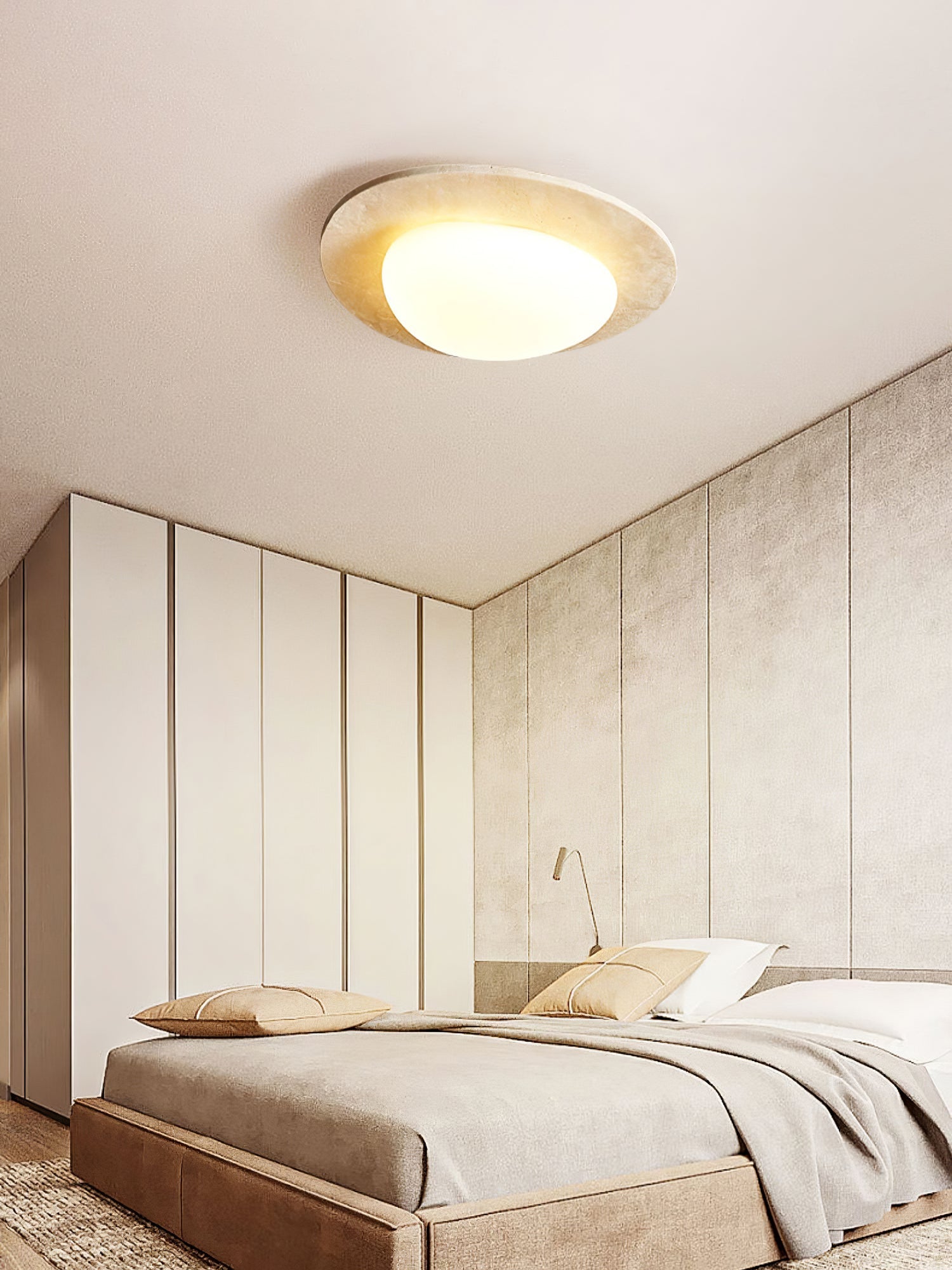 Orlaeisra Circular Travertine Ceiling Light - Blowlighting