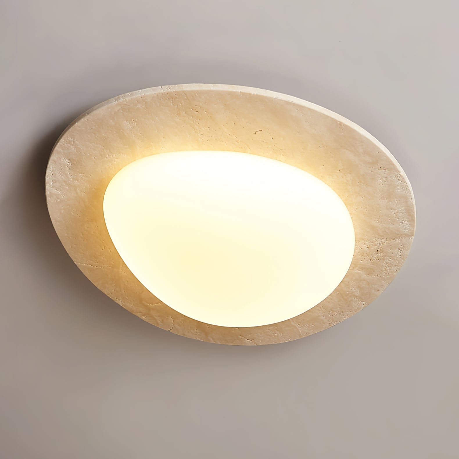 Orlaeisra Circular Travertine Ceiling Light - Blowlighting