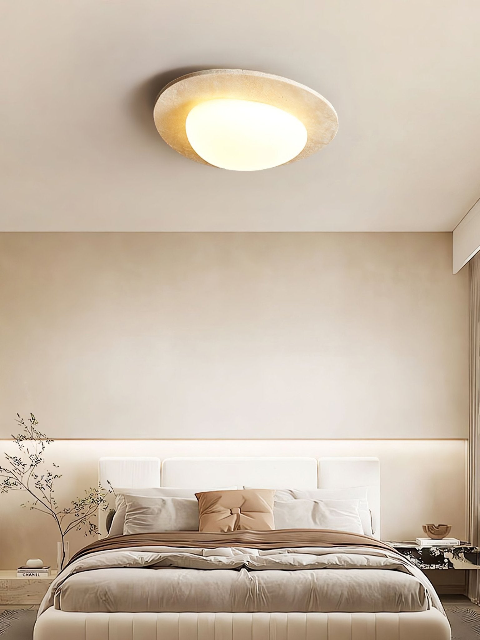Orlaeisra Circular Travertine Ceiling Light - Blowlighting