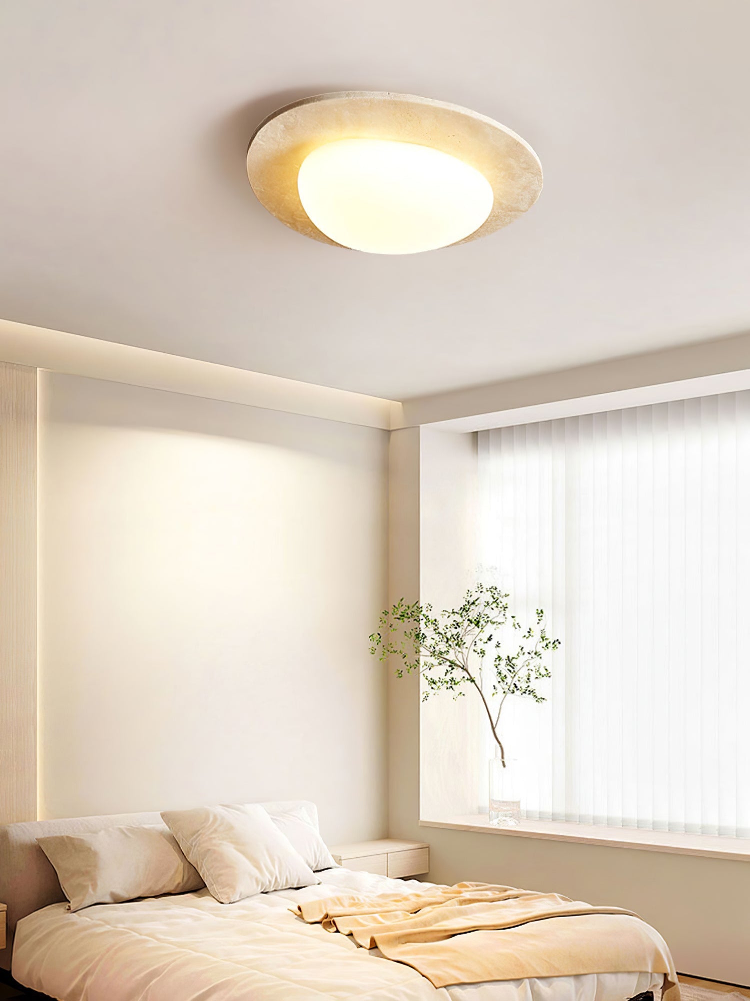 Orlaeisra Circular Travertine Ceiling Light - Blowlighting
