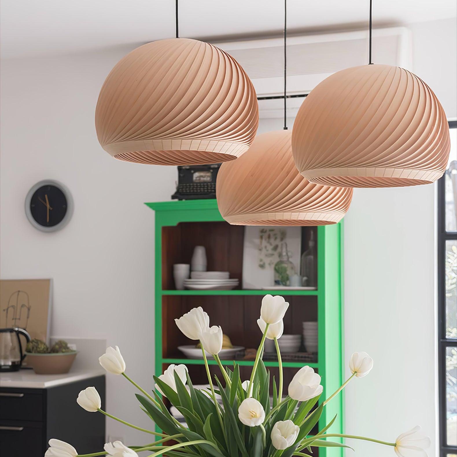 Spiral Vintage Wood Pendant Lamp - Blowlighting