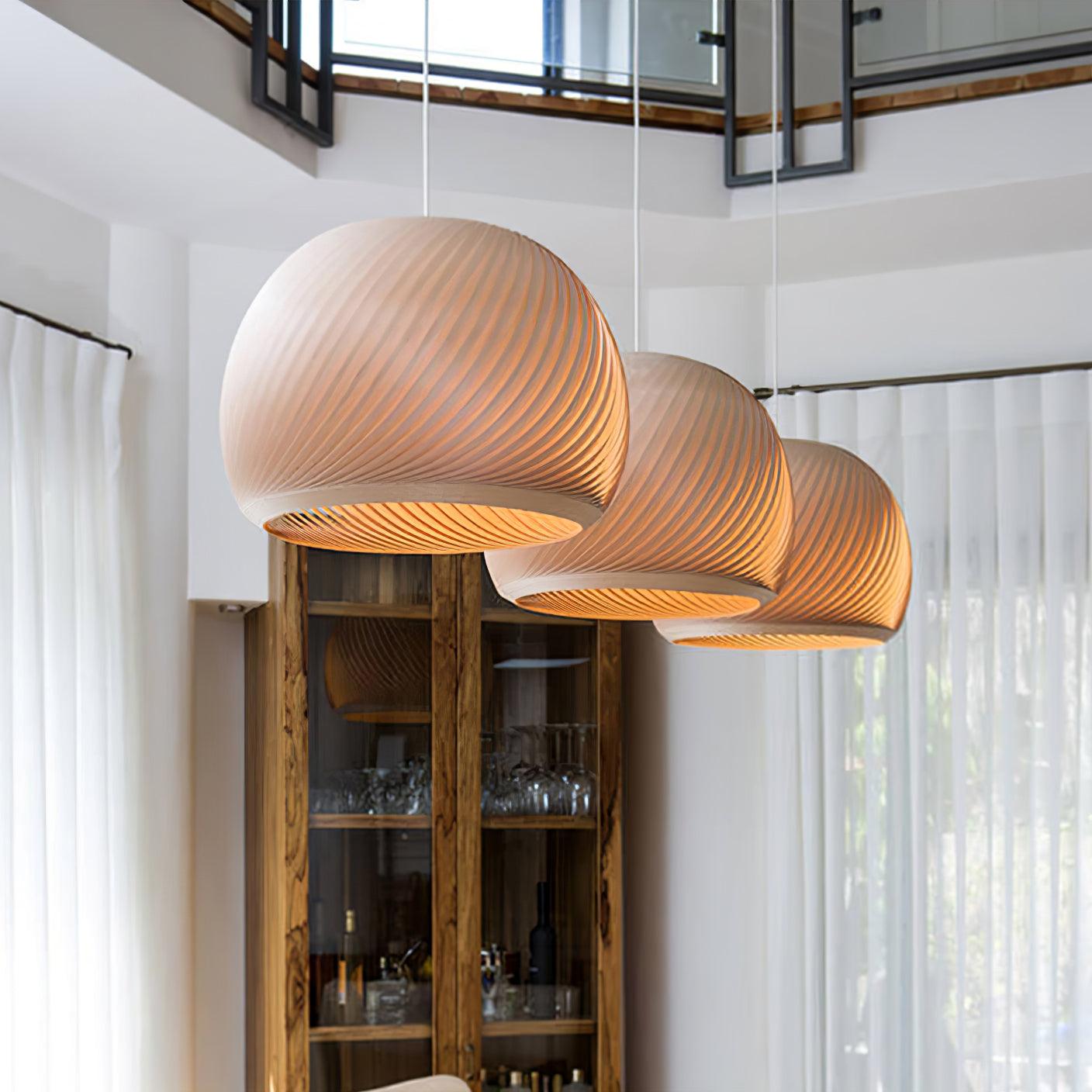 Spiral Vintage Wood Pendant Lamp - Blowlighting