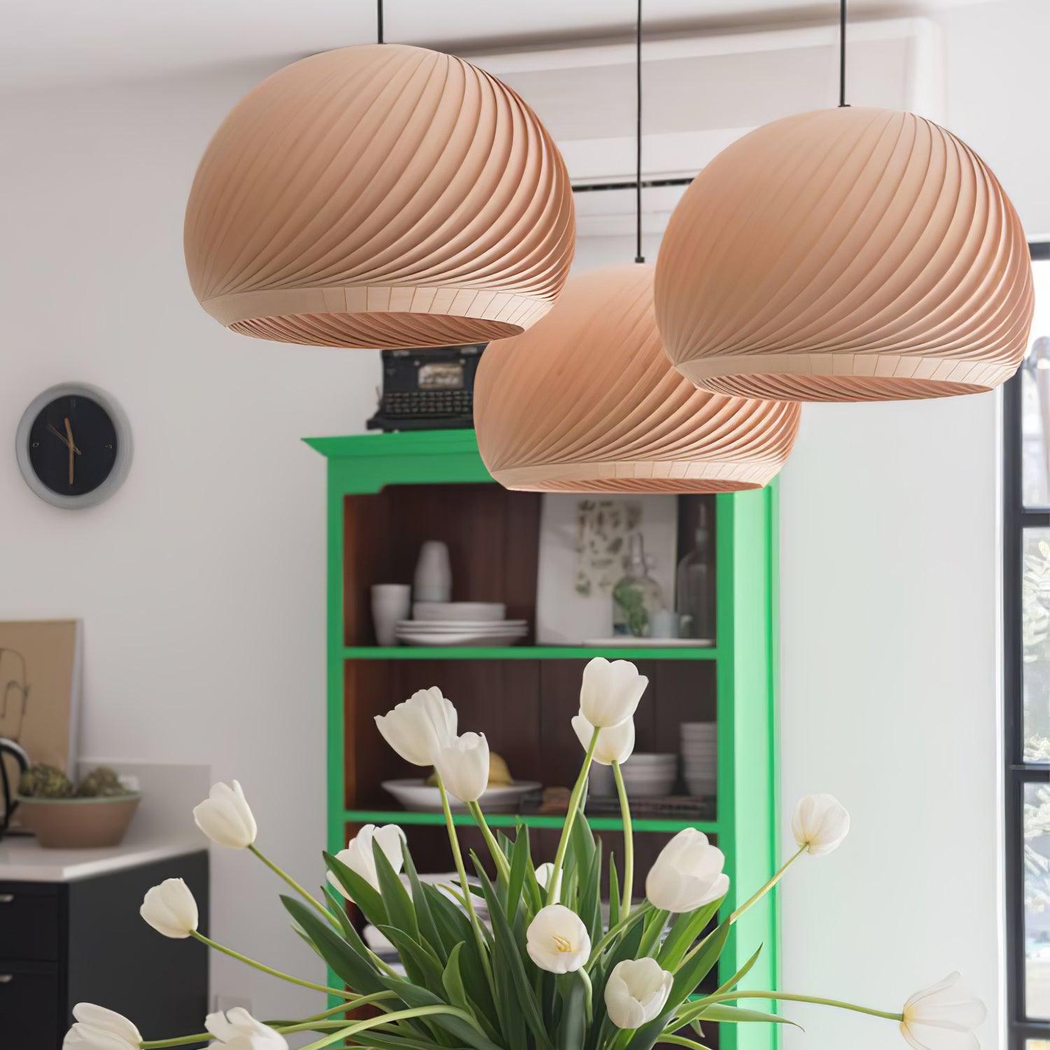 Spiral Vintage Wood Pendant Lamp - Blowlighting