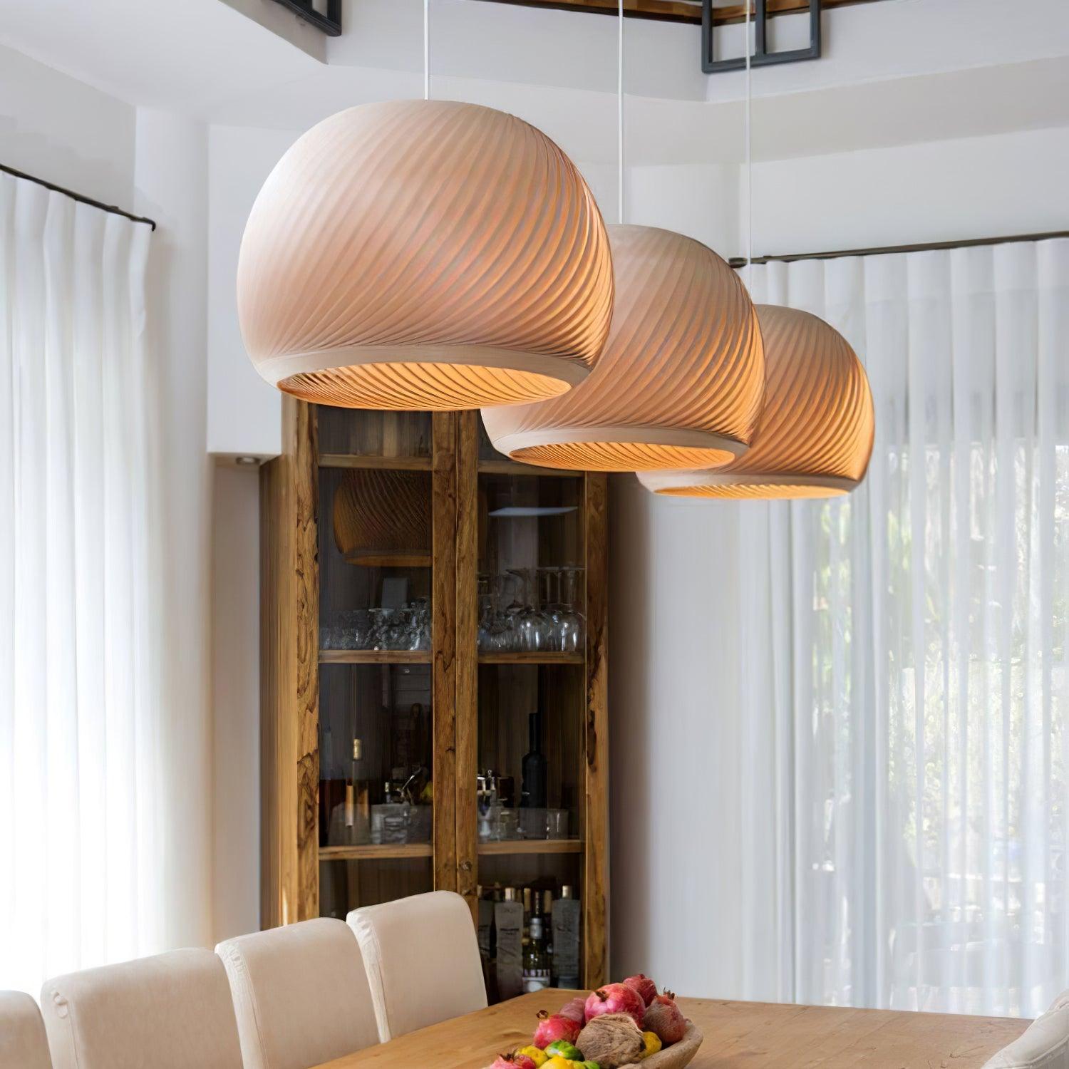 Spiral Vintage Wood Pendant Lamp - Blowlighting