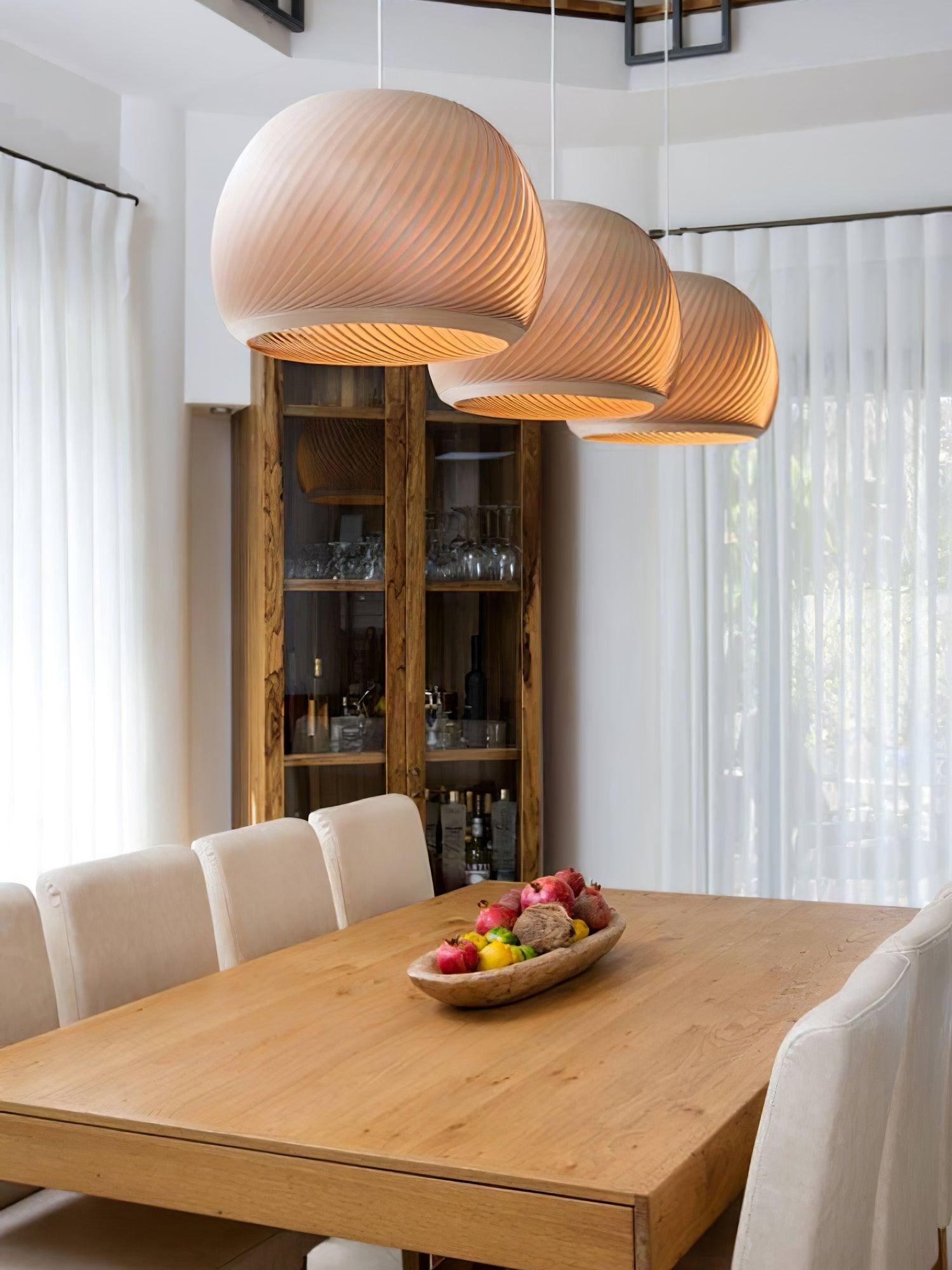 Spiral Vintage Wood Pendant Lamp - Blowlighting