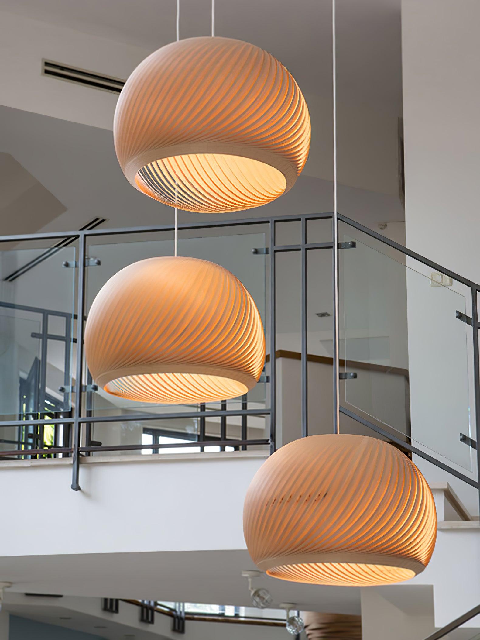 Spiral Vintage Wood Pendant Lamp - Blowlighting