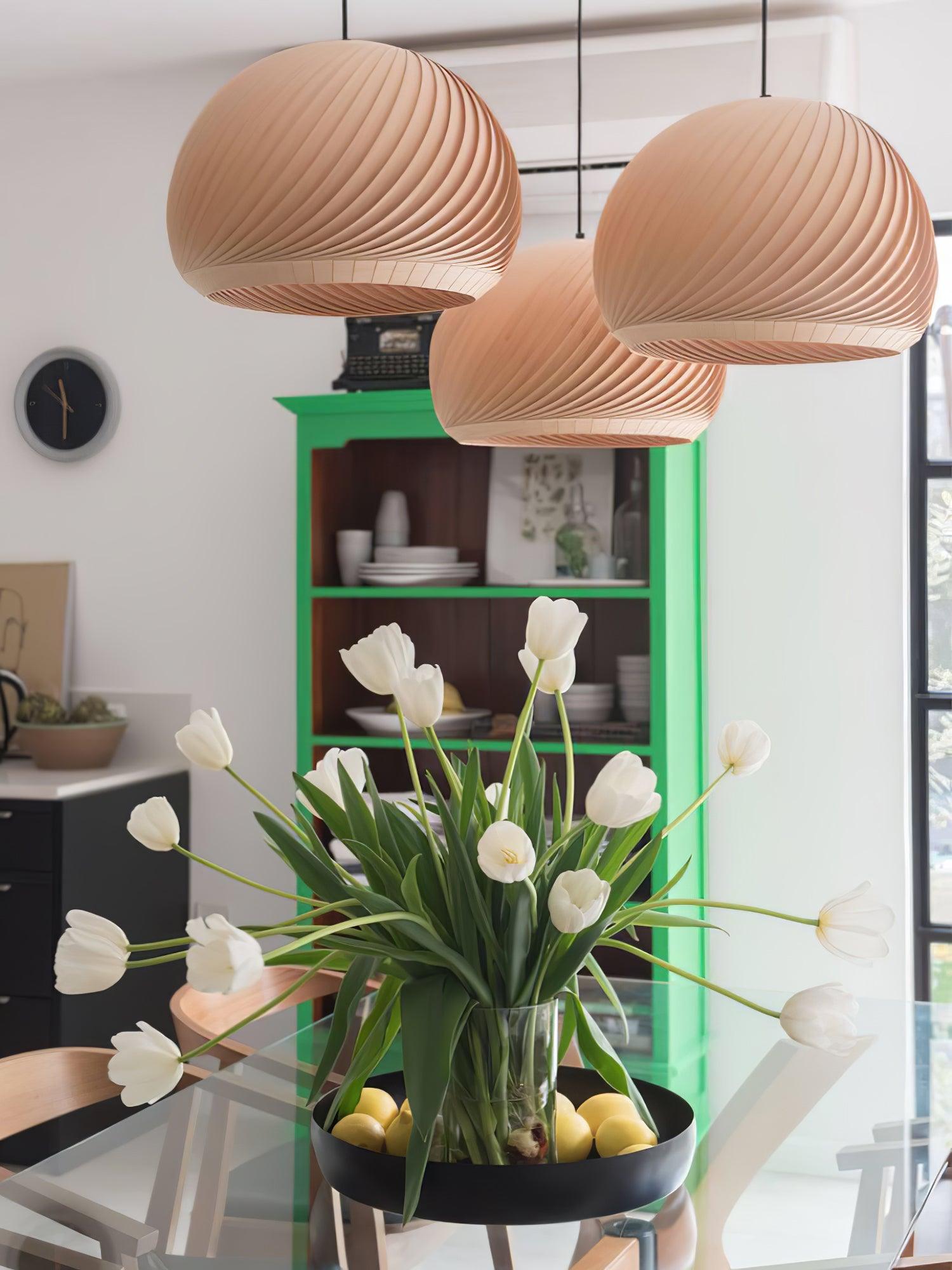 Spiral Vintage Wood Pendant Lamp - Blowlighting