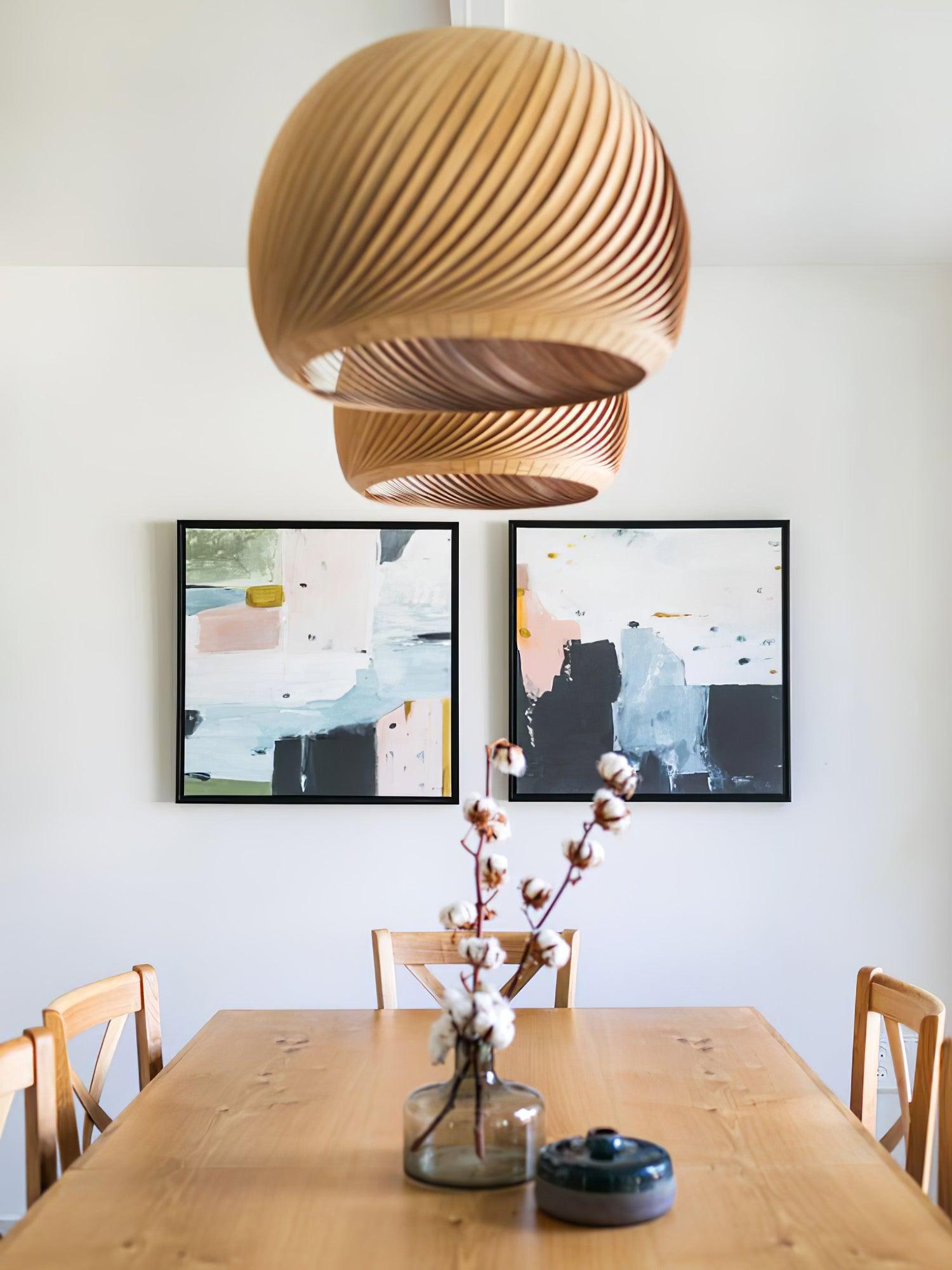 Spiral Vintage Wood Pendant Lamp - Blowlighting