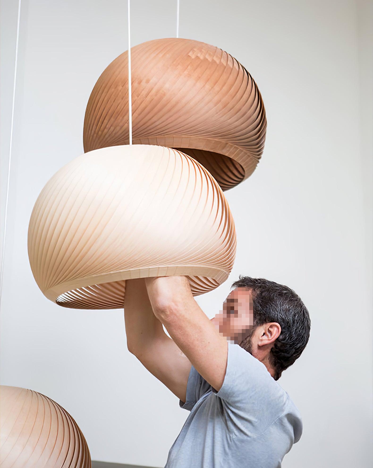 Spiral Vintage Wood Pendant Lamp - Blowlighting