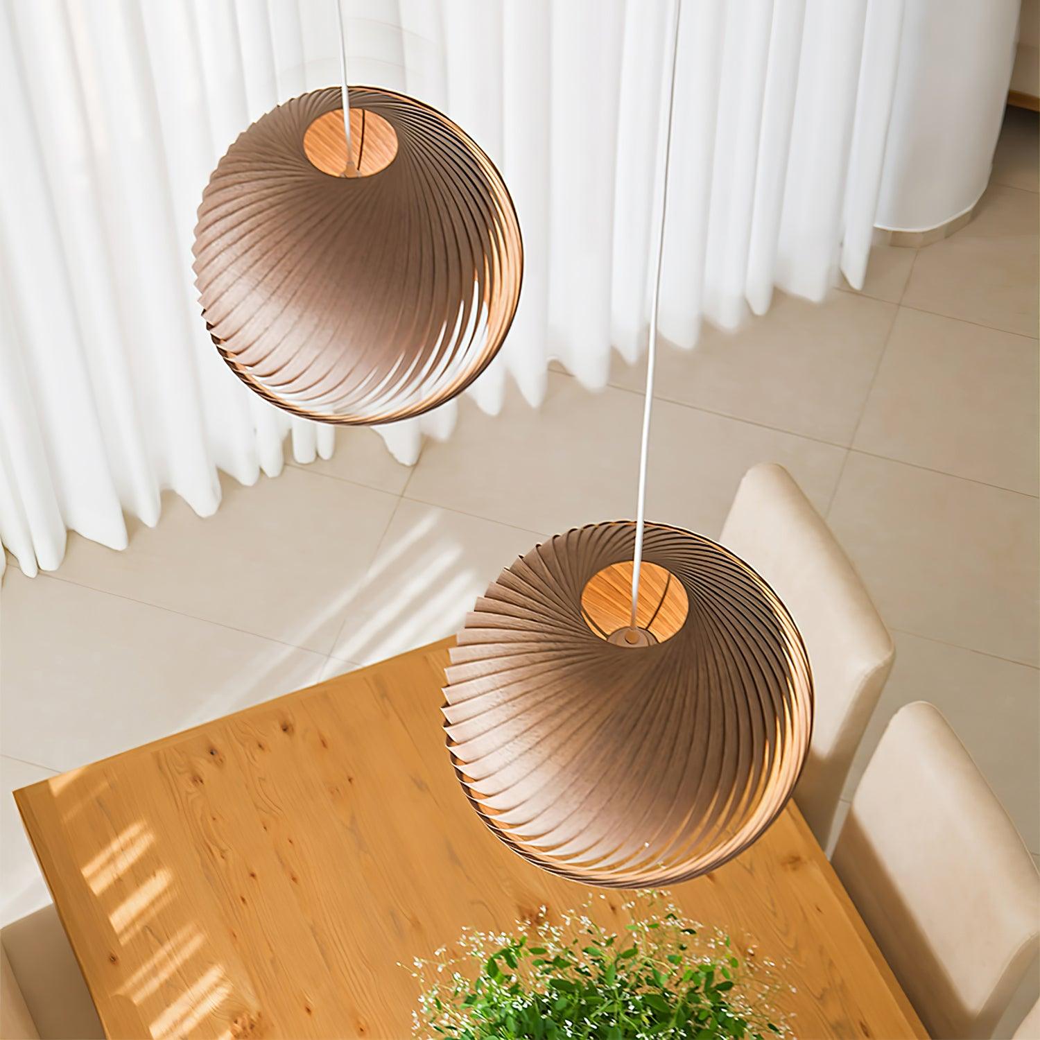 Spiral Vintage Wood Pendant Lamp - Blowlighting