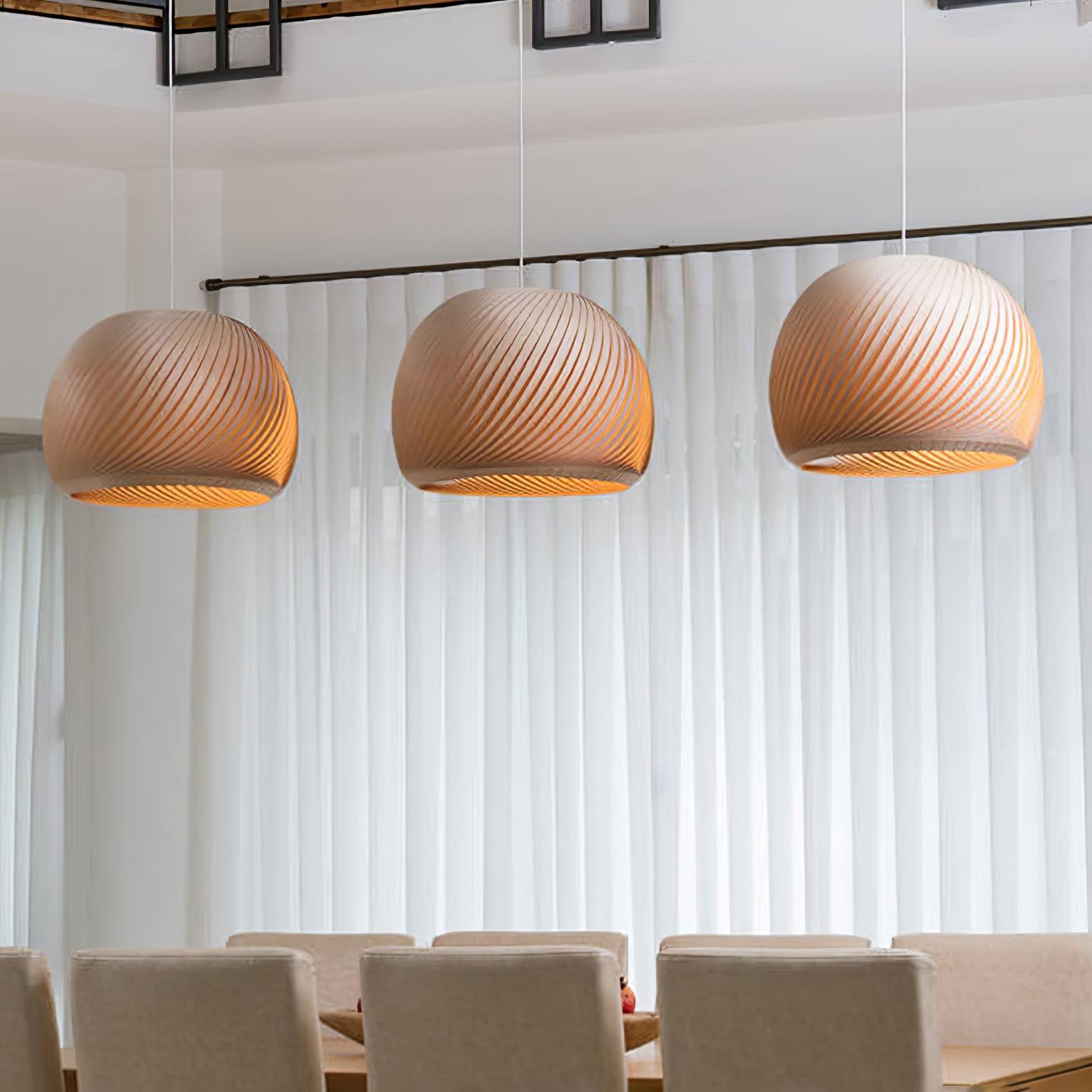 Spiral Vintage Wood Pendant Lamp - Blowlighting