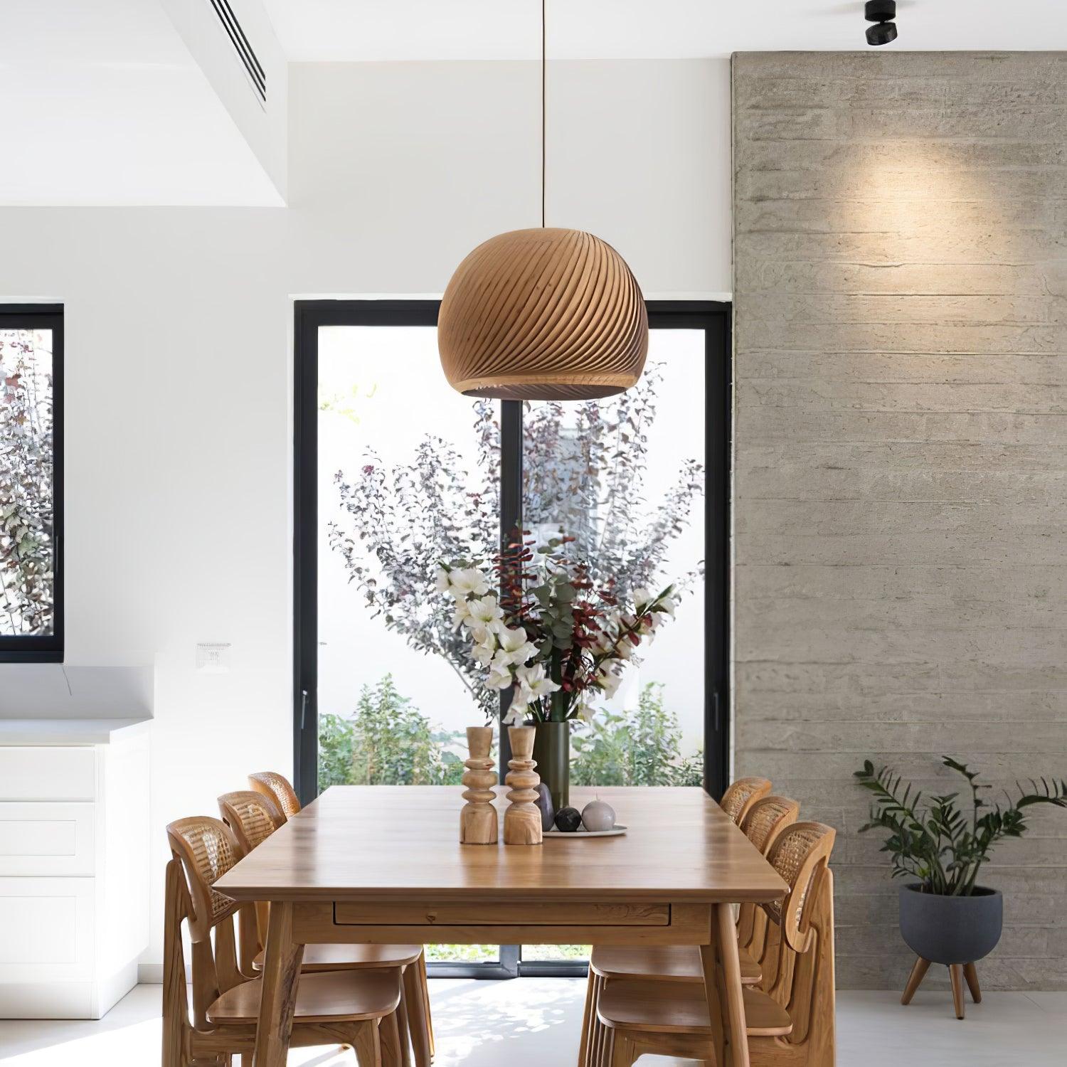Spiral Vintage Wood Pendant Lamp - Blowlighting