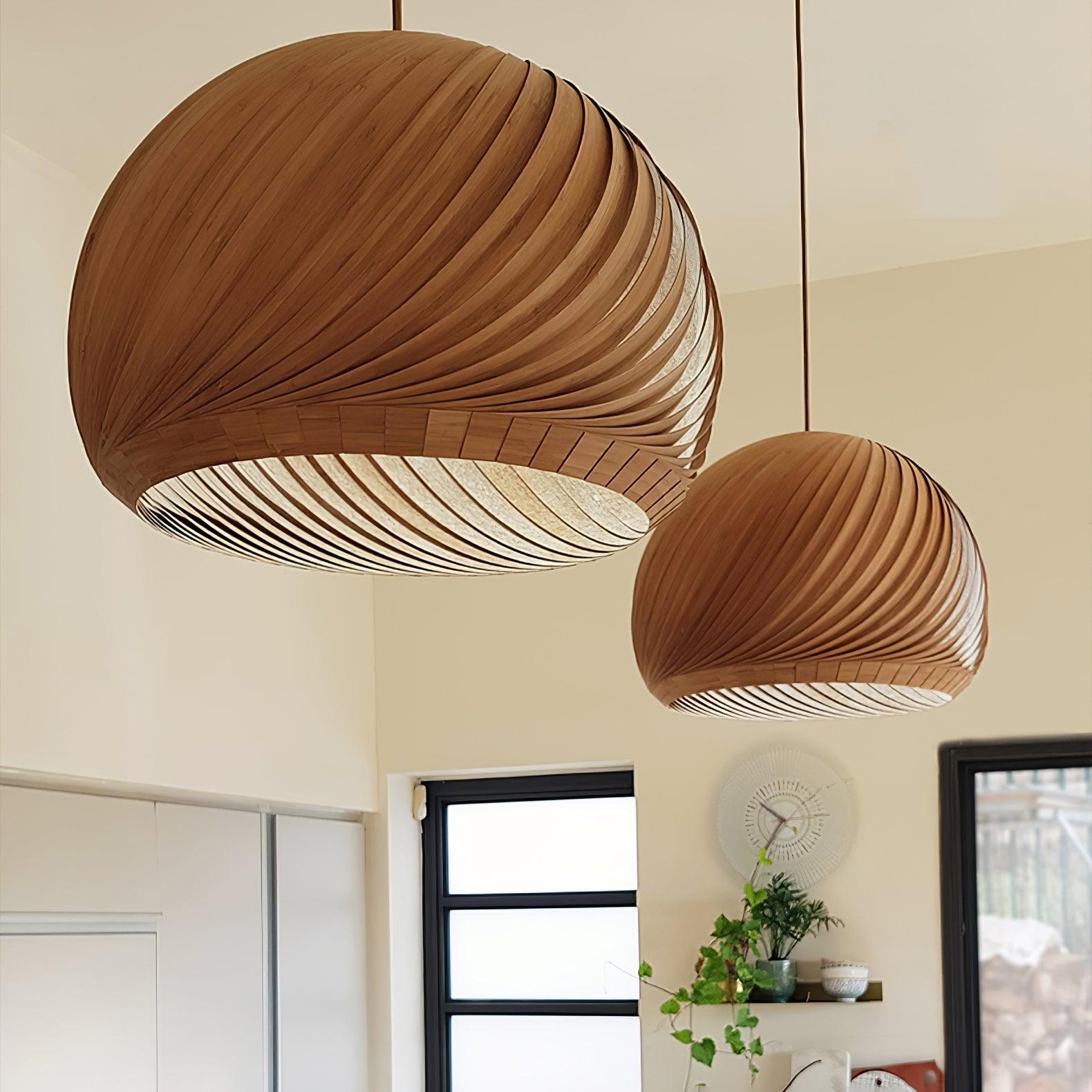 Spiral Vintage Wood Pendant Lamp - Blowlighting