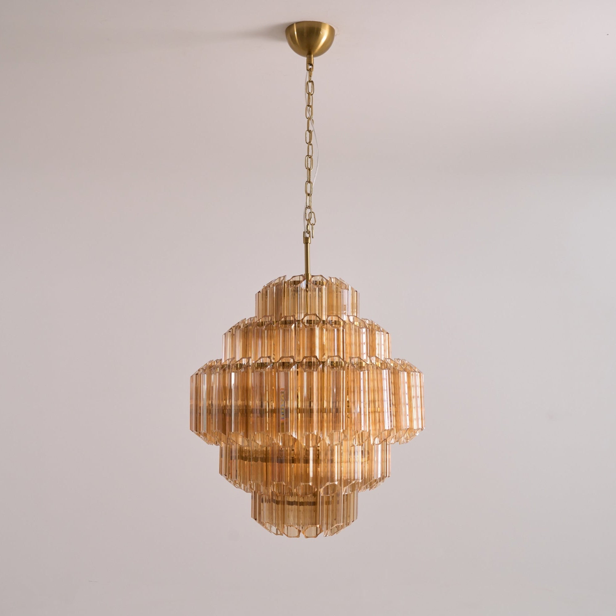 Aurora Chandelier Aurum Cascade Murano Glass Prism Art - Blowlighting