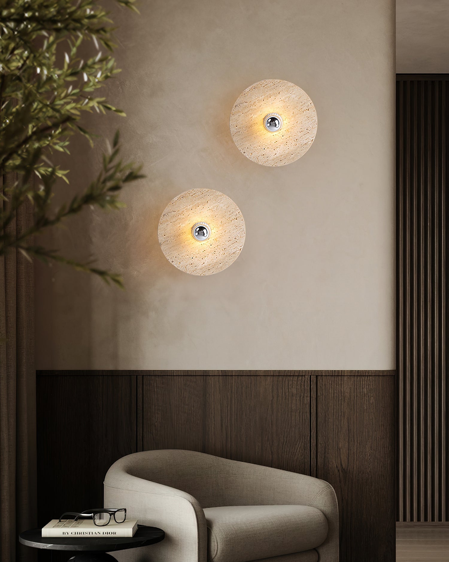 Avize Minimalist Travertine Ceiling Light