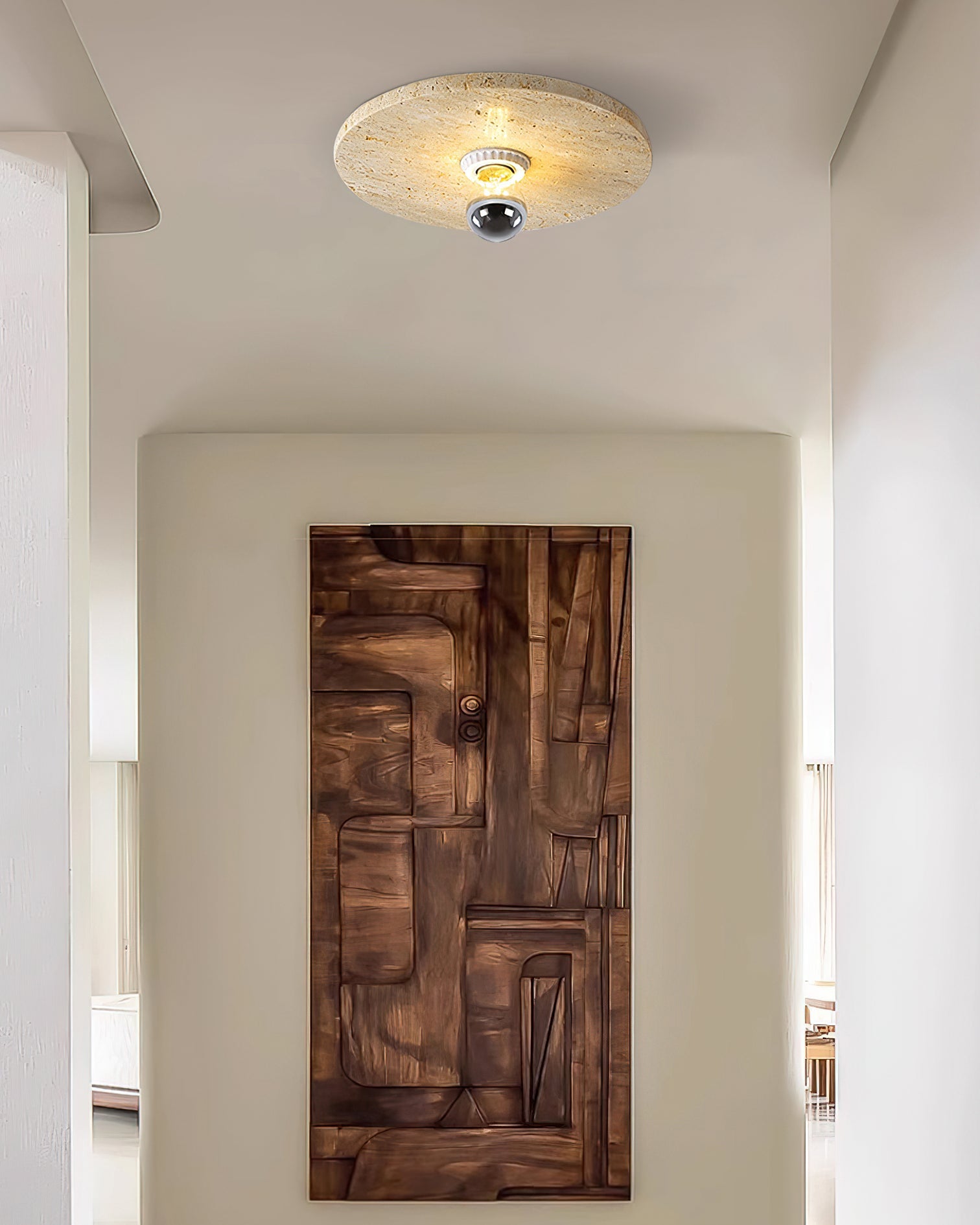 Avize Minimalist Travertine Ceiling Light