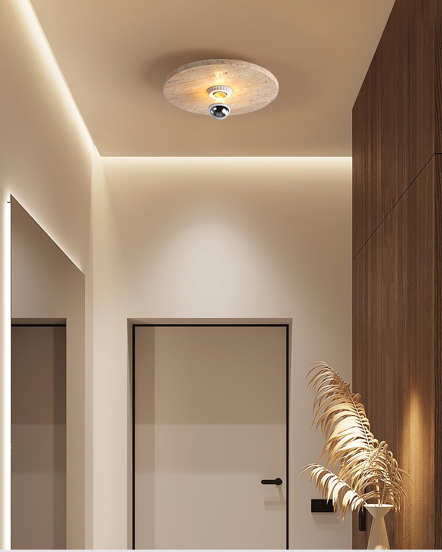 Avize Minimalist Travertine Ceiling Light