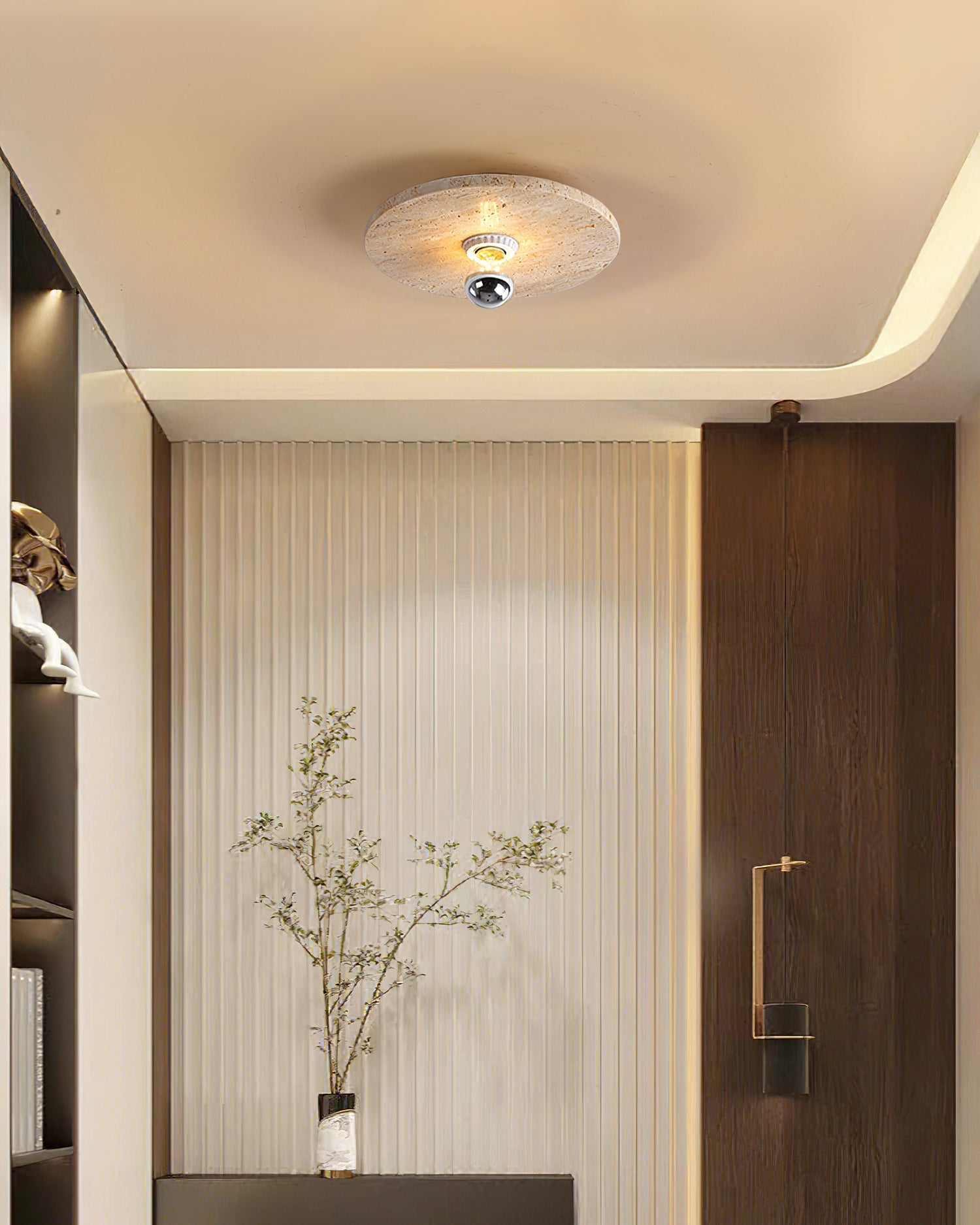 Avize Minimalist Travertine Ceiling Light