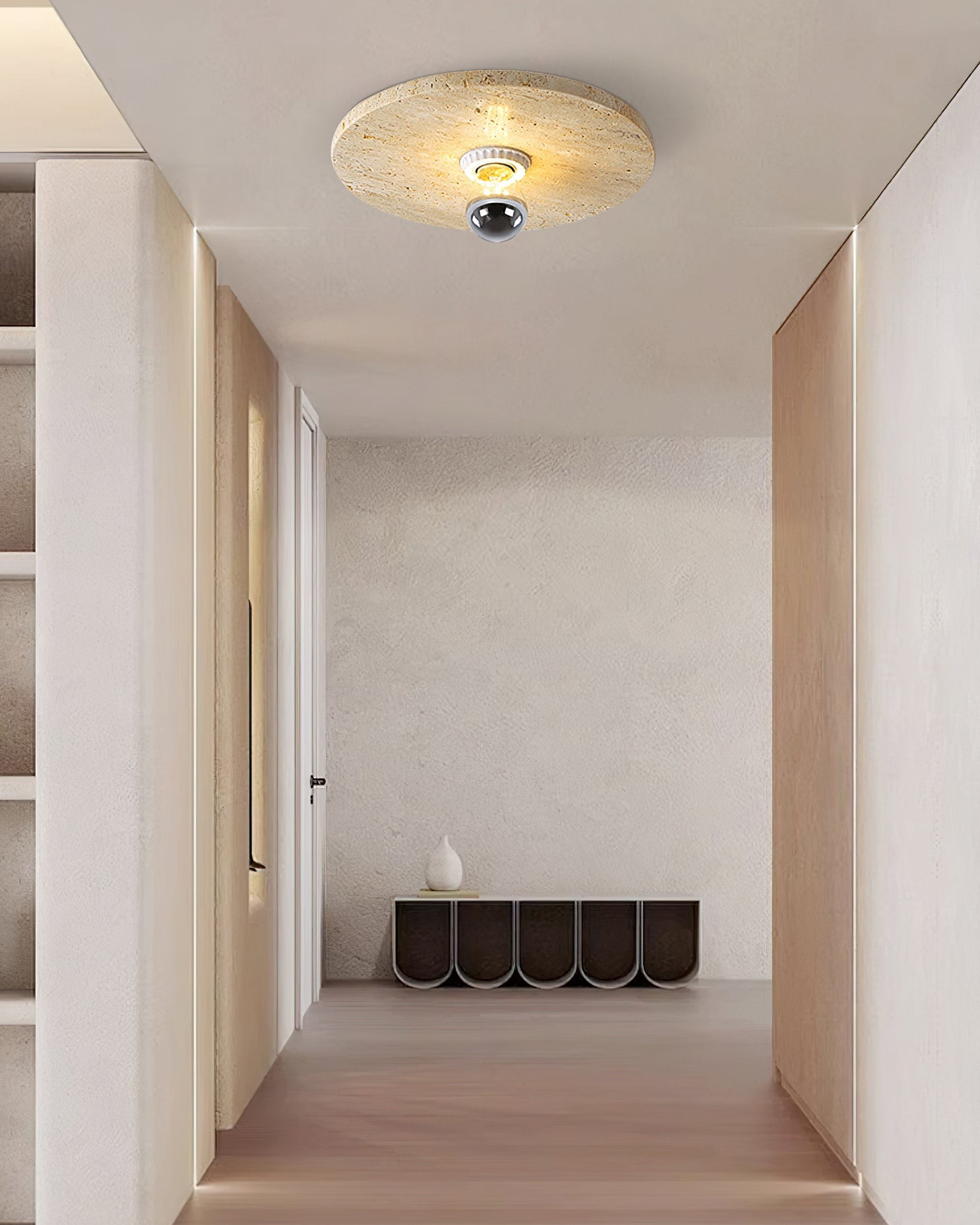 Avize Minimalist Travertine Ceiling Light