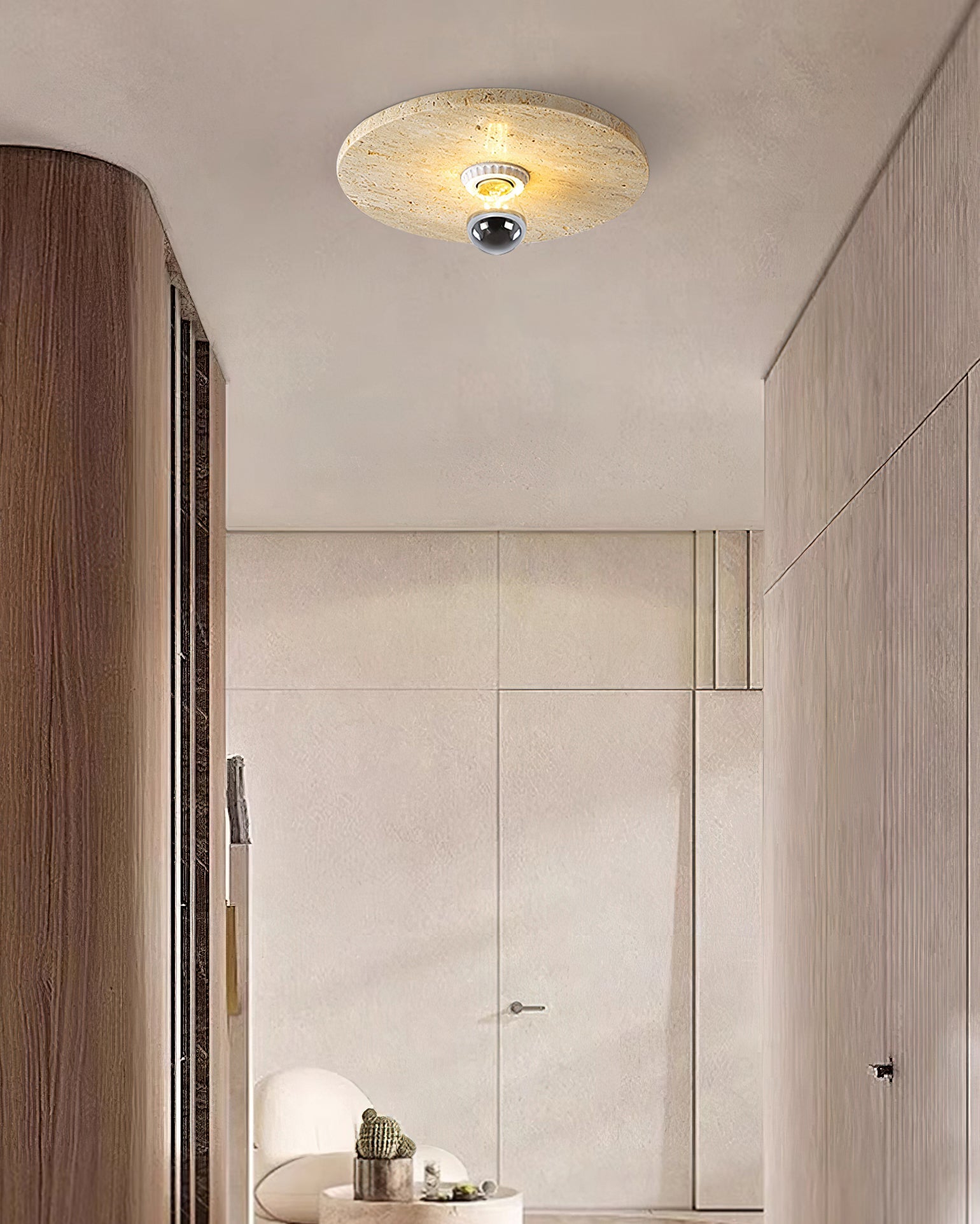 Avize Minimalist Travertine Ceiling Light