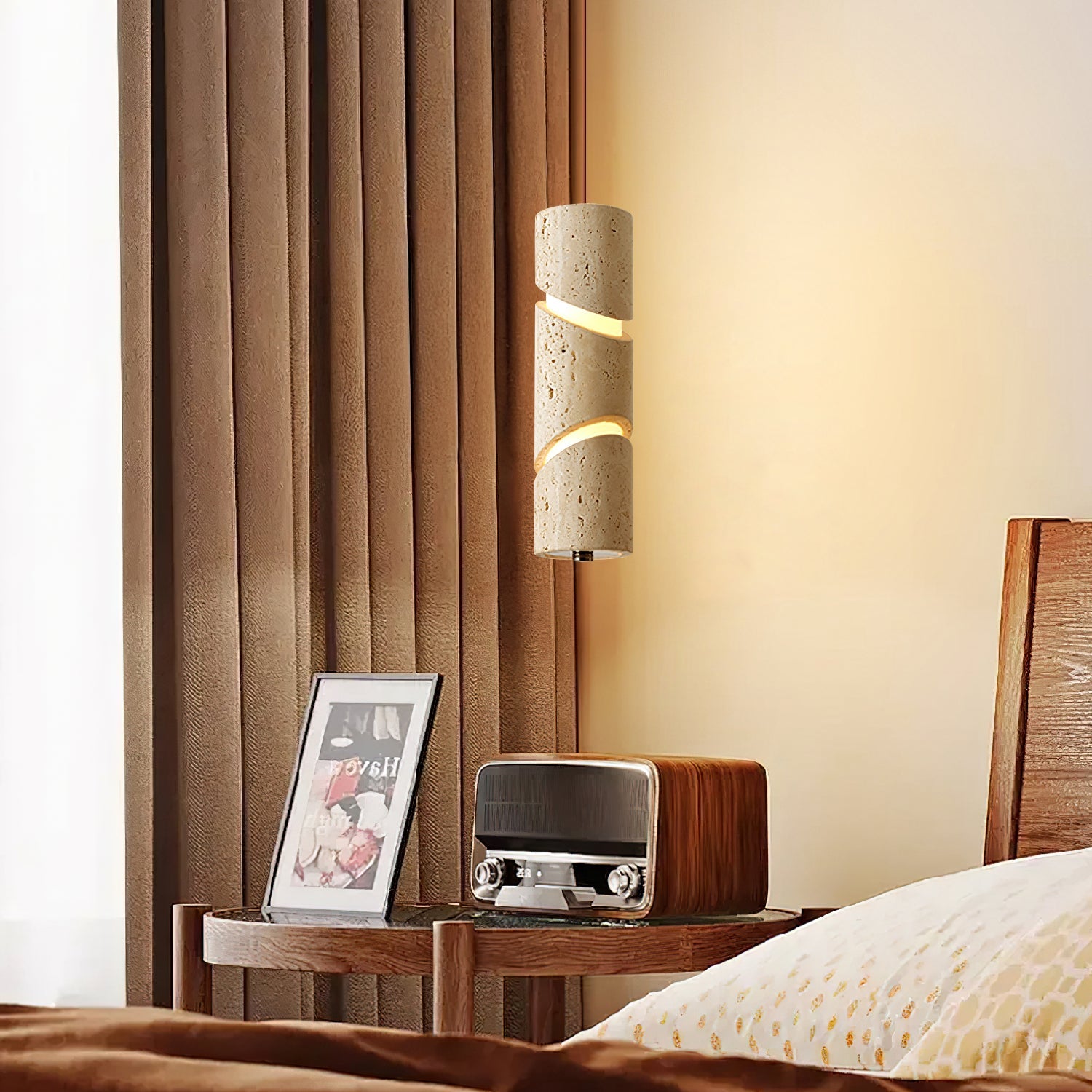 Awsinil Modern Yellow Travertine Pendant Light