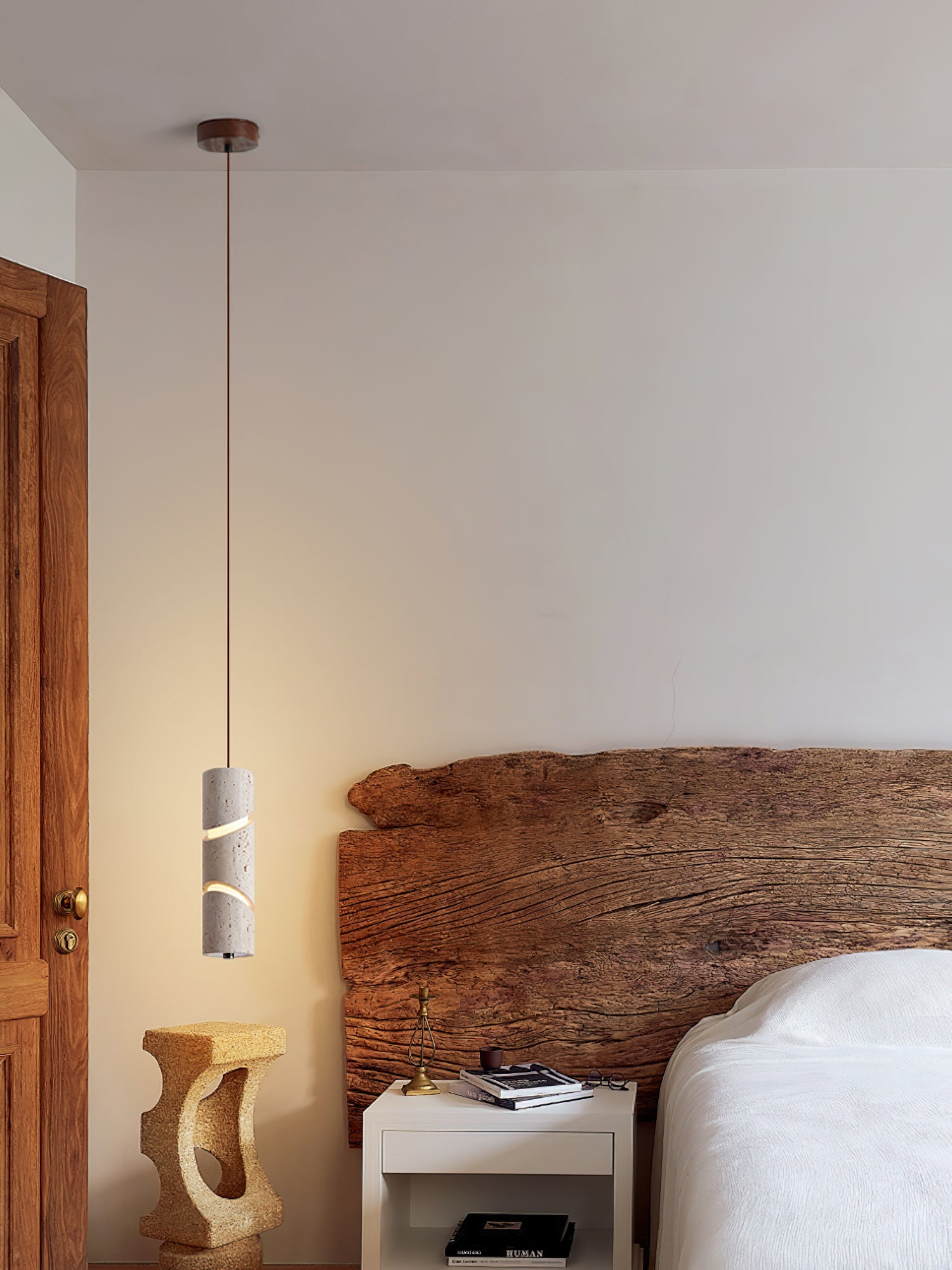 Awsinil Modern Yellow Travertine Pendant Light