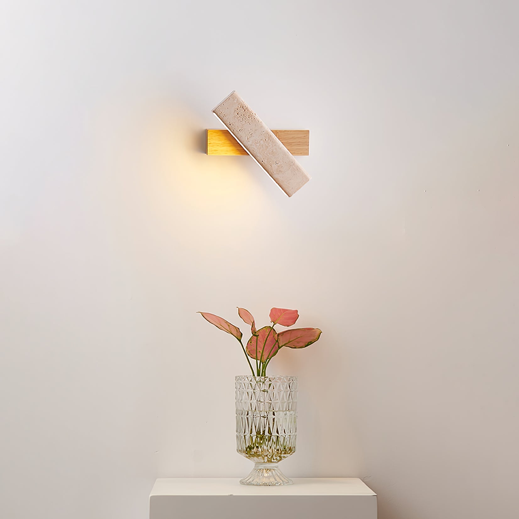 Esorora Rectangular Travertine Wall Light - Blowlighting