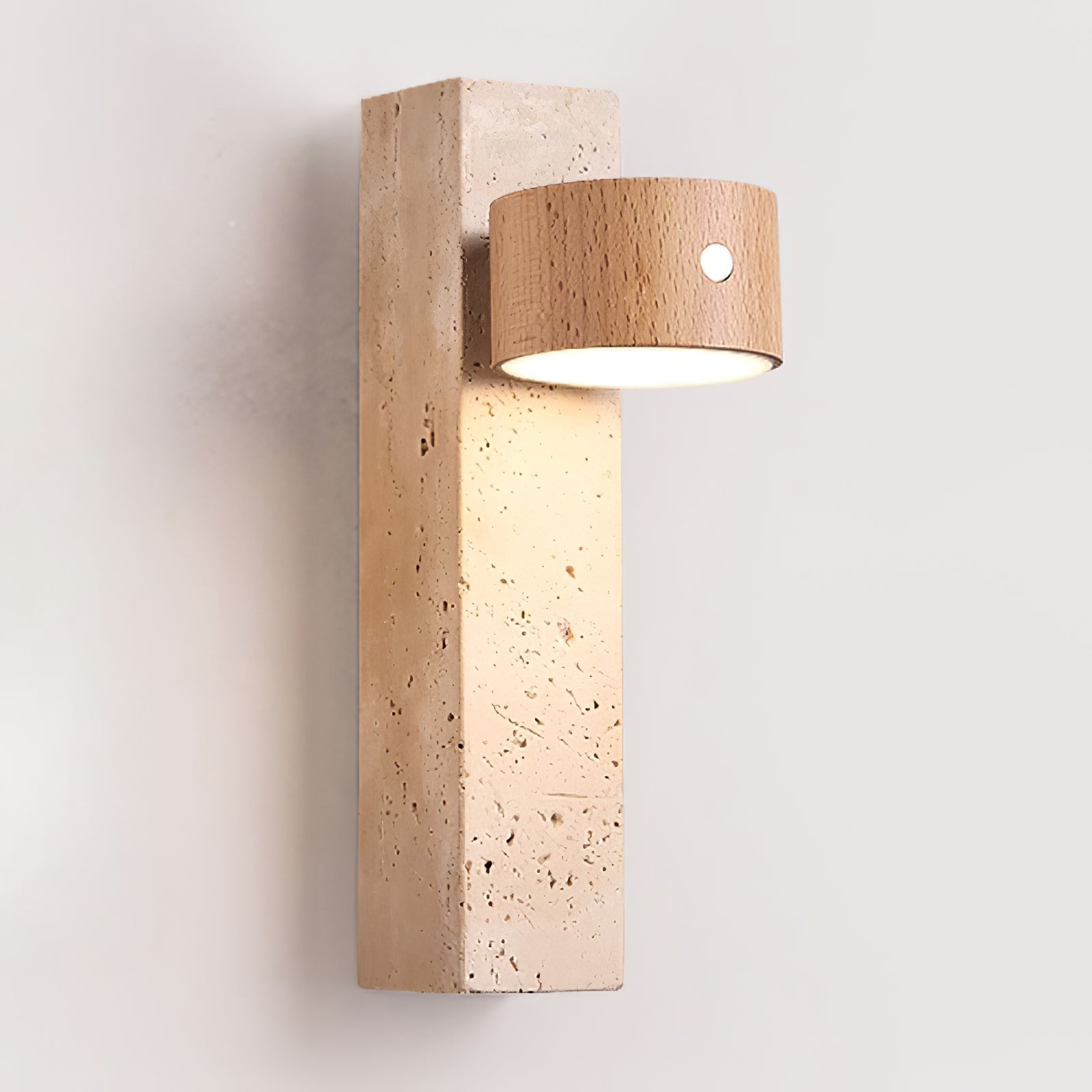 Zarinila Rectangular-Block Travertine Wall Light - Blowlighting