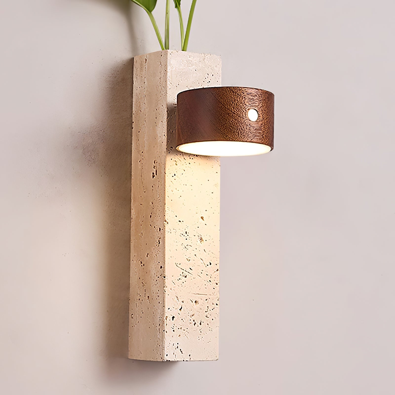 Zarinila Rectangular-Block Travertine Wall Light - Blowlighting
