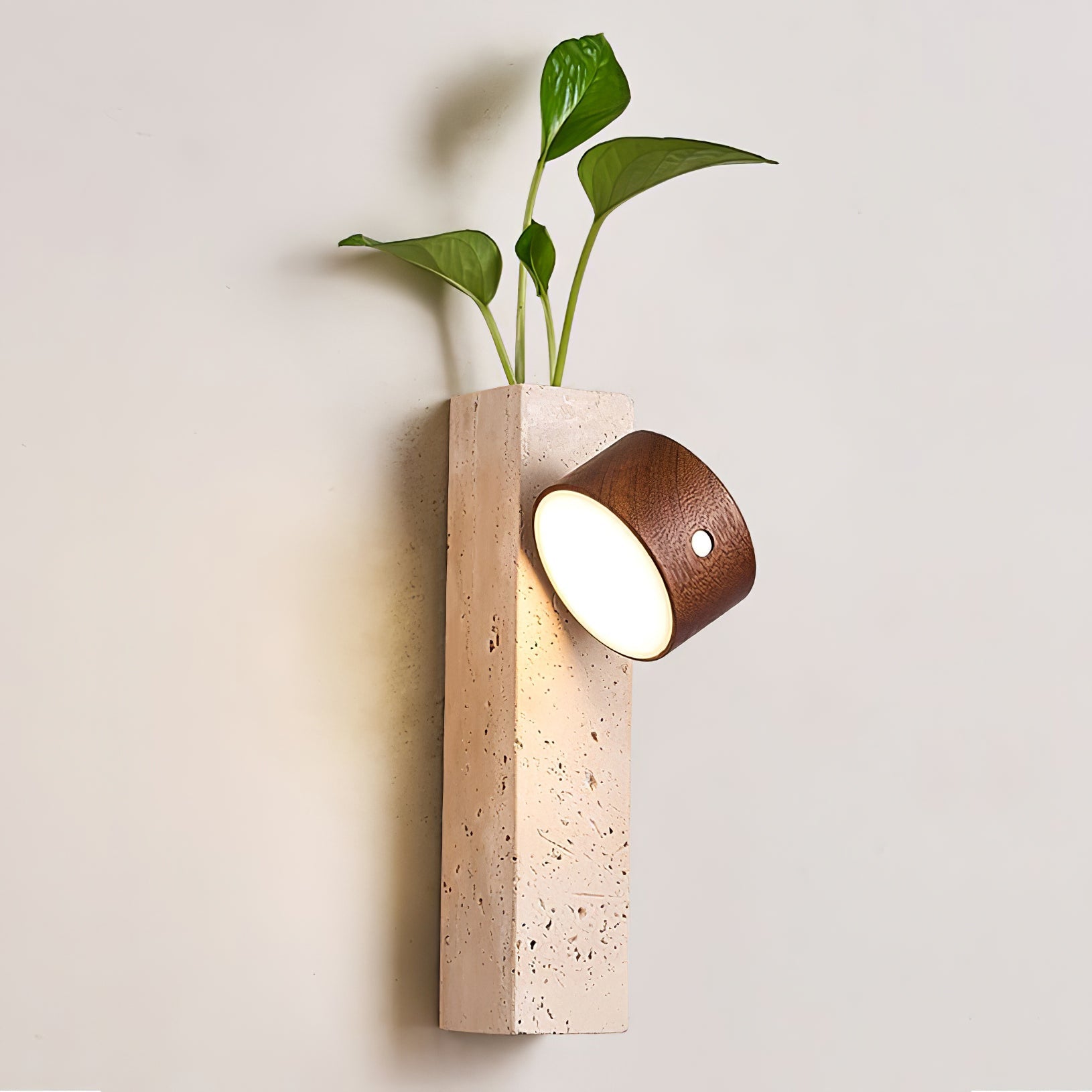 Zarinila Rectangular-Block Travertine Wall Light - Blowlighting