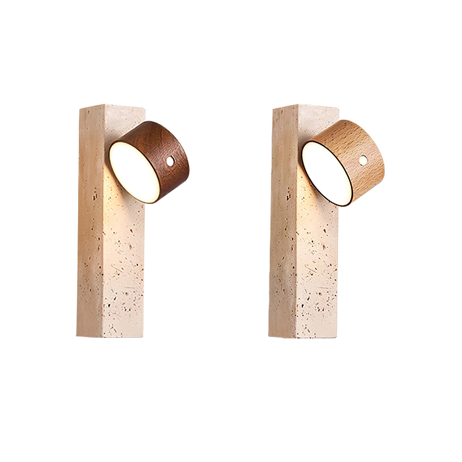 Zarinila Rectangular-Block Travertine Wall Light - Blowlighting