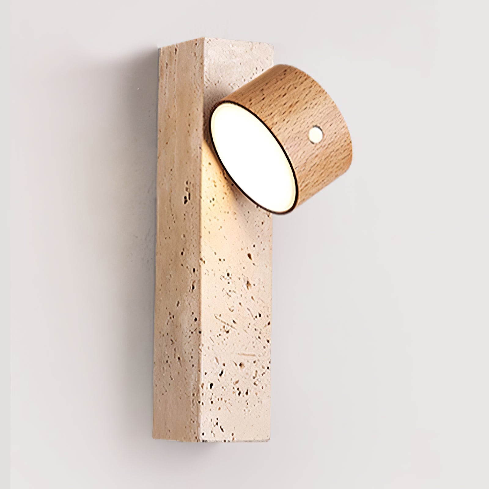 Zarinila Rectangular-Block Travertine Wall Light - Blowlighting