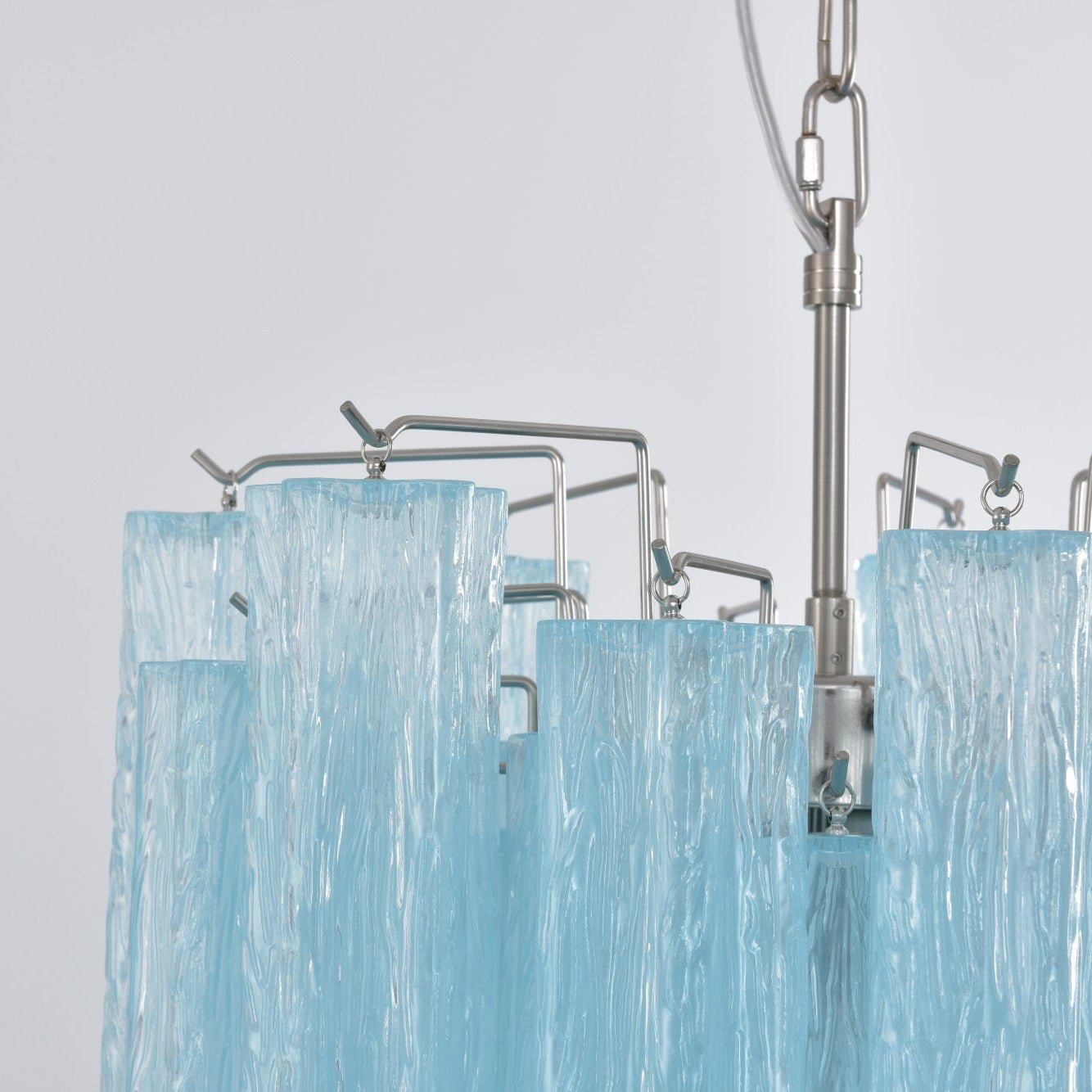 Aurora Chandelier Azzura Murano Glass Tube Coastal - Blowlighting