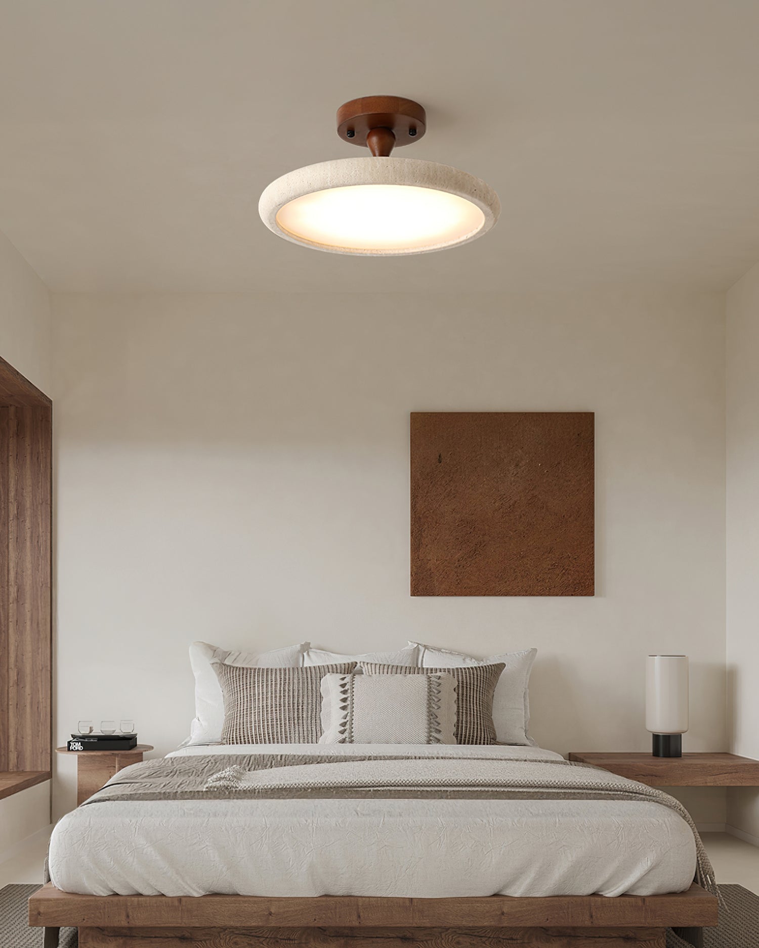 Bailey Minimalist Travertine Ceiling Light