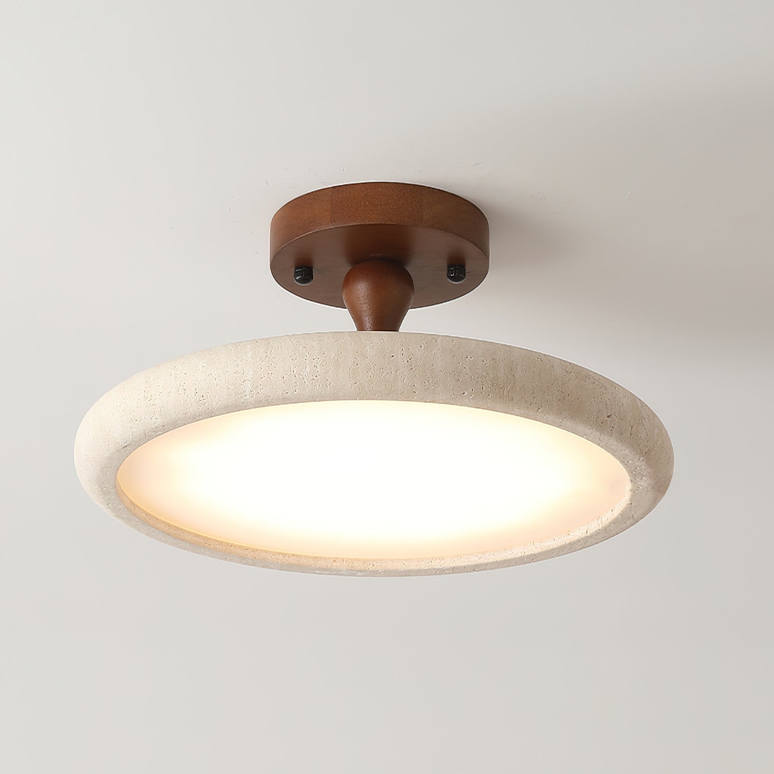 Bailey Minimalist Travertine Ceiling Light