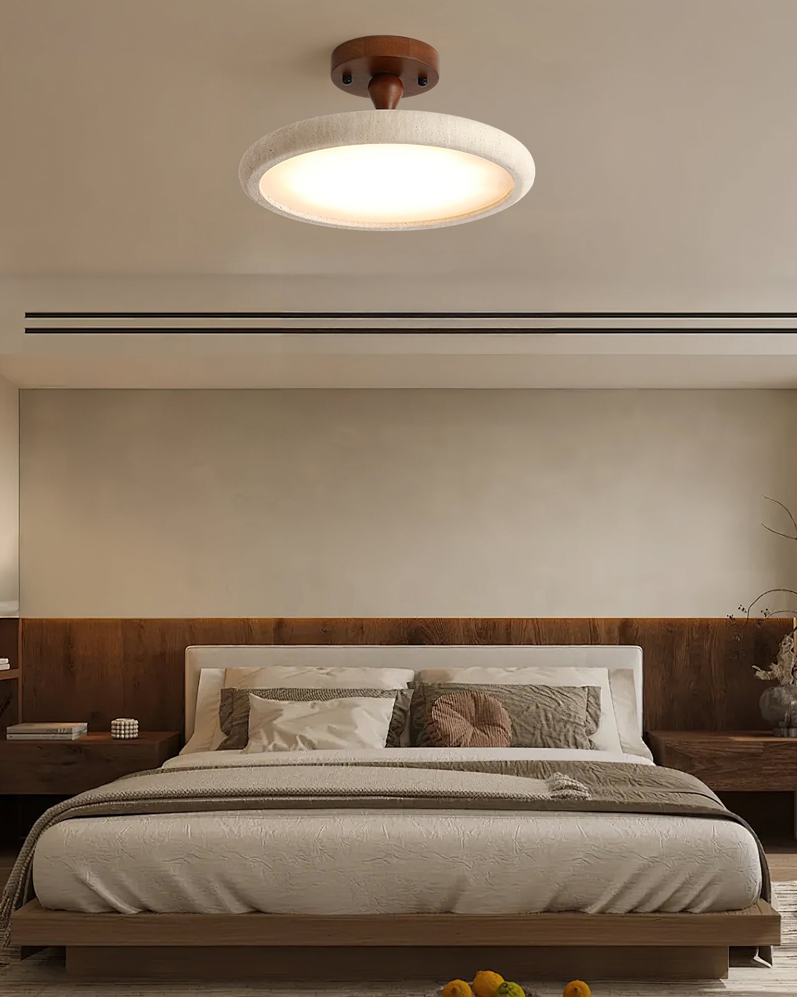 Bailey Minimalist Travertine Ceiling Light