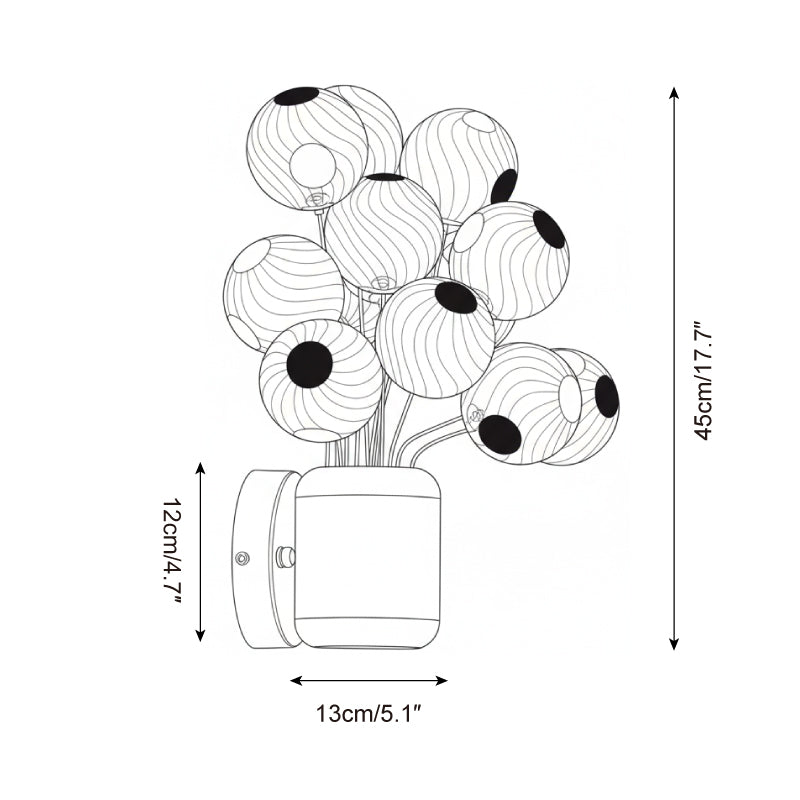 Balloon Art Deco Glass Bouquet Wall Light