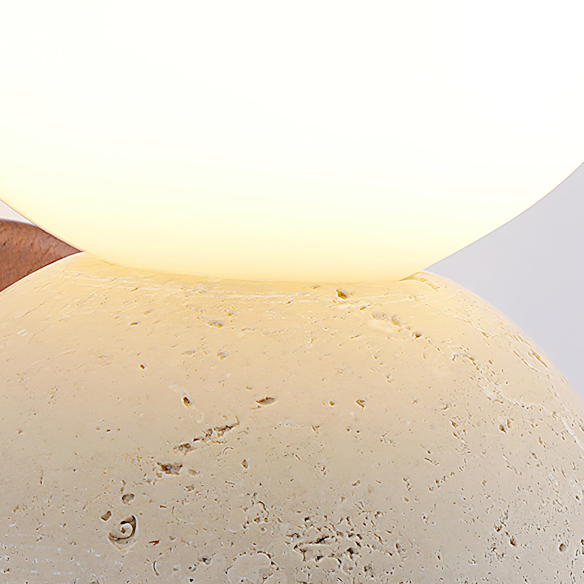 Bravo Spheres Travertine Wood Wall Lamp