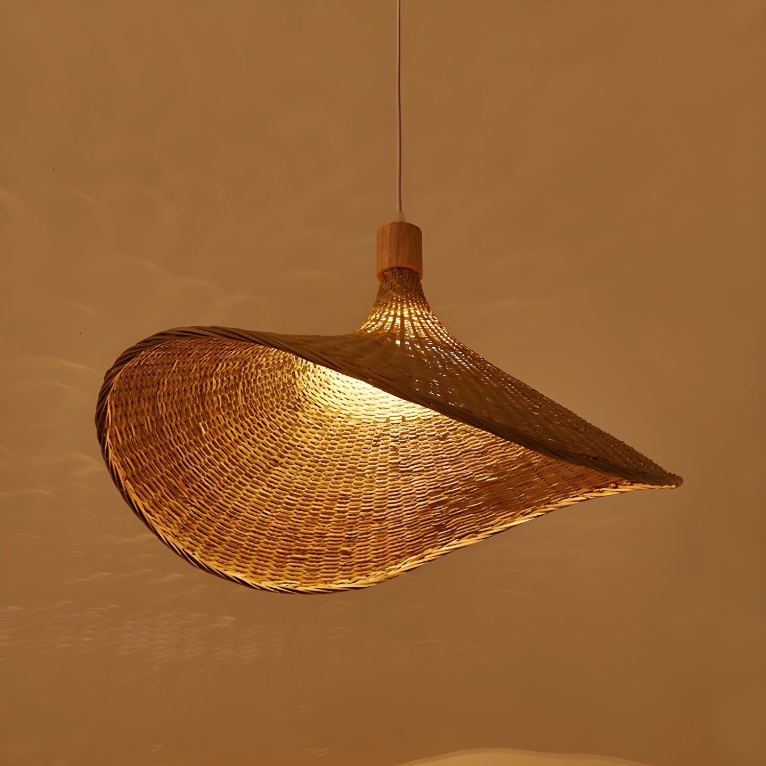 Rattan Weave Hat Pendant Light - Blowlighting