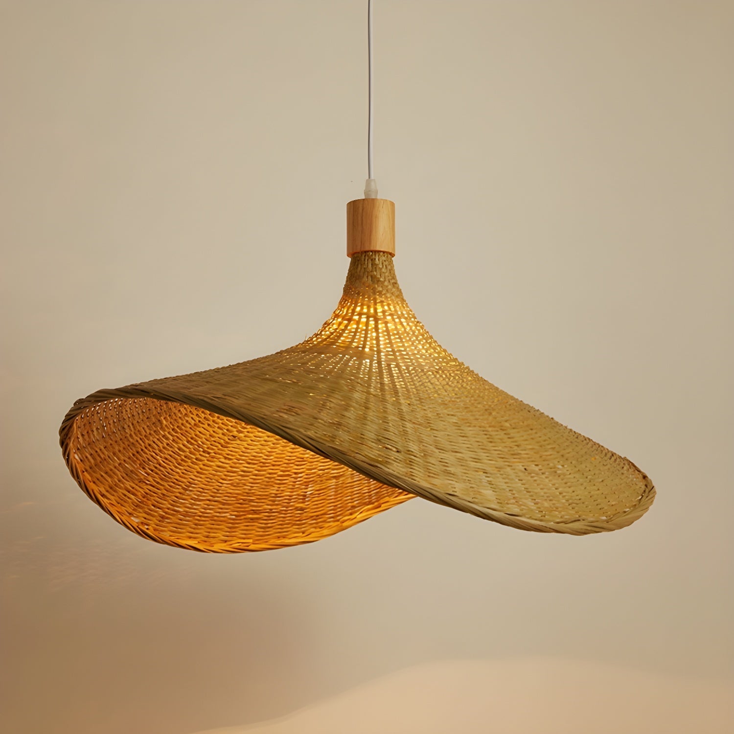Rattan Weave Hat Pendant Light - Blowlighting